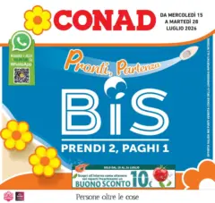 Anteprima del volantino Conad - Pronti, partenza, BIS valido a partire dal 14/07/2026 Anteprima del volantino Conad - Pronti, partenza, BIS valido a partire dal 14/07/2026
