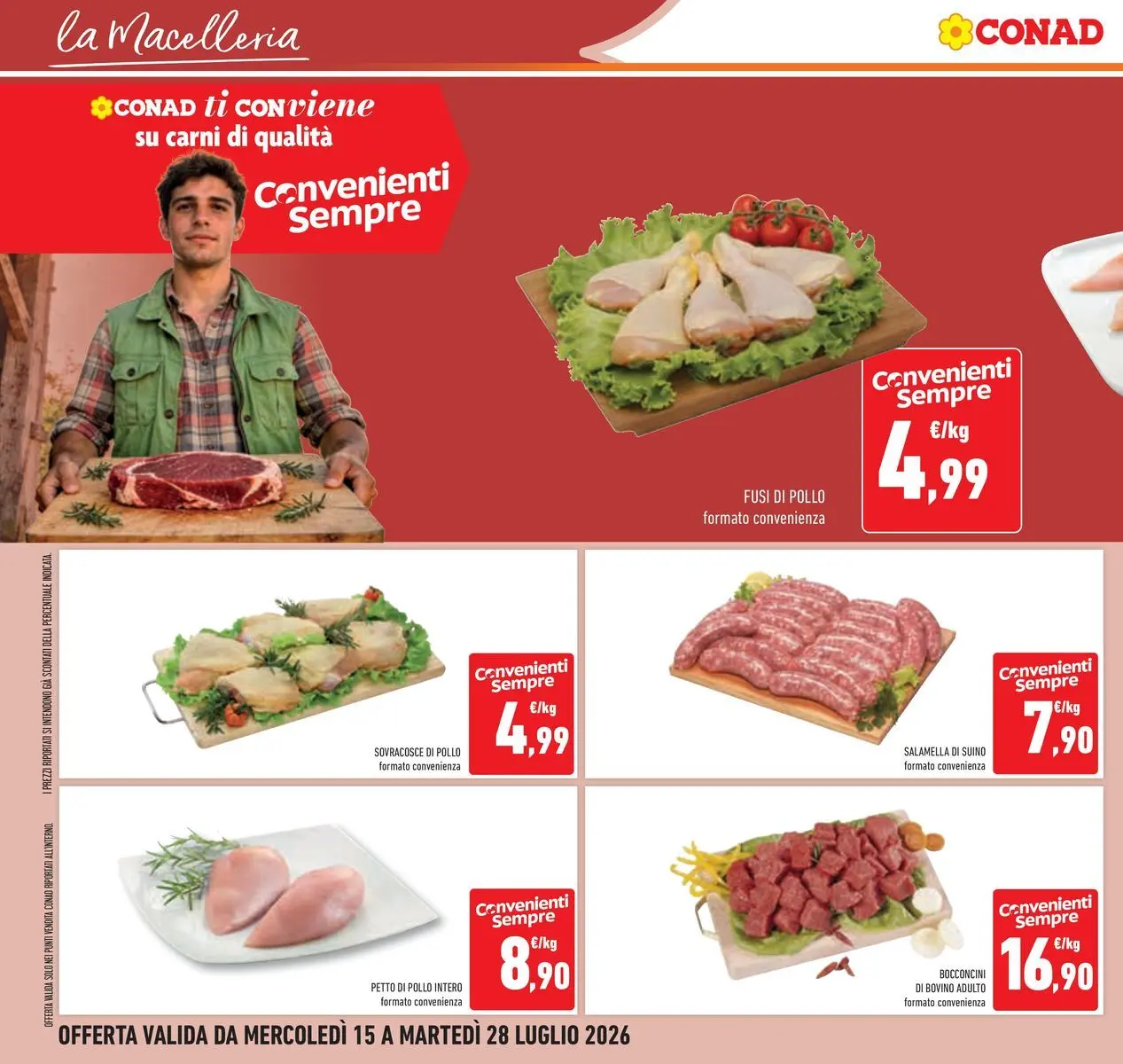 Volantino Conad dal 14/07/2026 > Anteprima | Pagina: 12 | Prodotti: Petto di Pollo, Salamella, Pollo, Suino