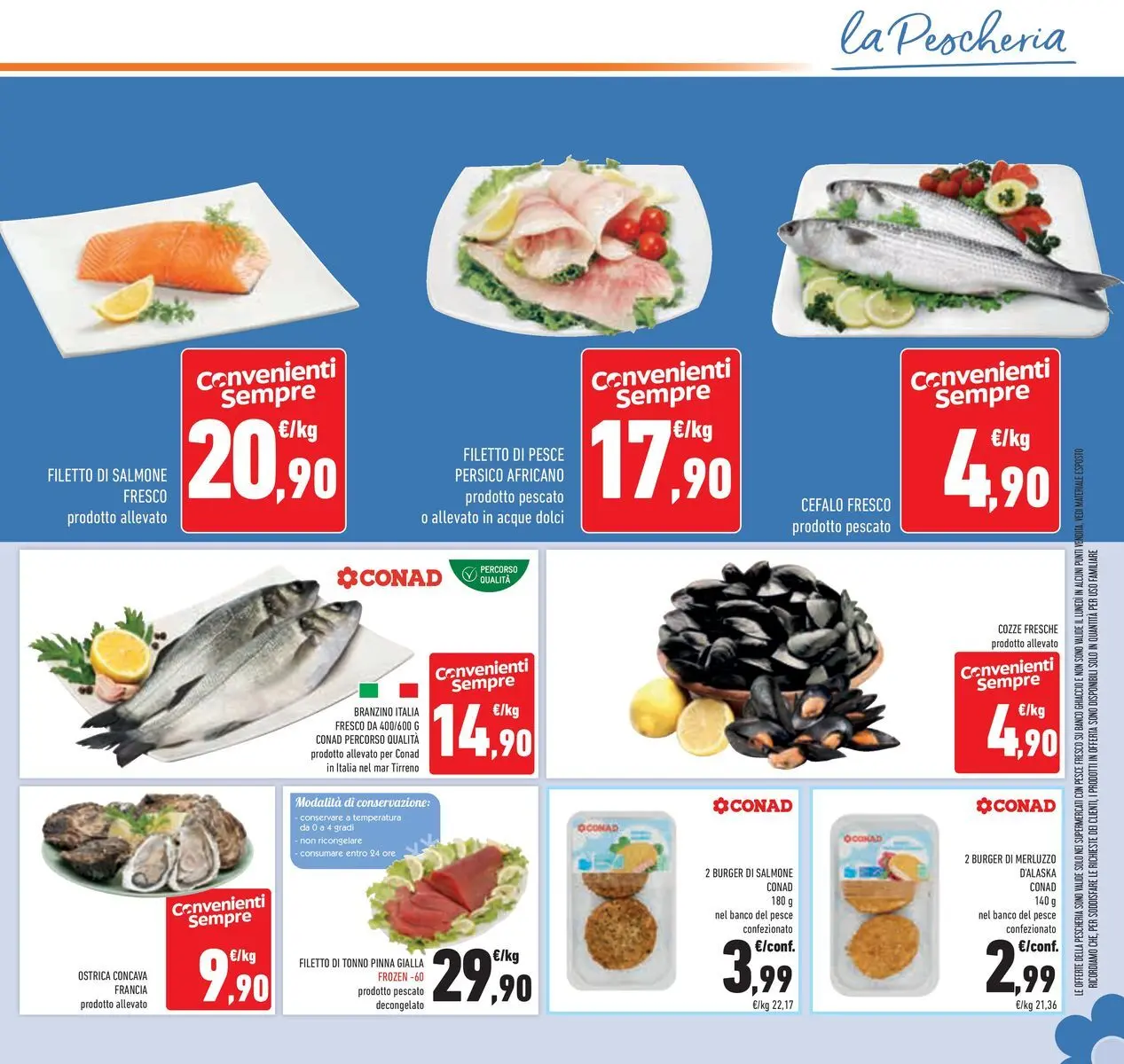 Volantino Conad dal 14/07/2026 > Anteprima | Pagina: 15 | Prodotti: Pesce, Merluzzo, Cozze, Tonno