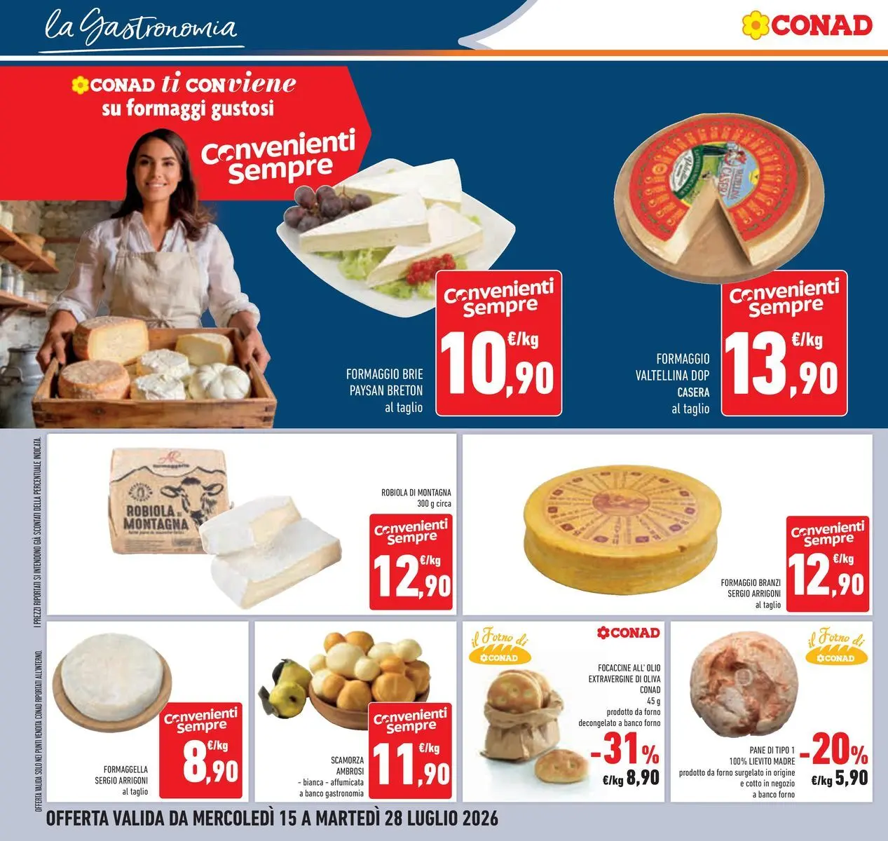 Volantino Conad dal 14/07/2026 > Anteprima | Pagina: 16 | Prodotti: Formaggio, Forno, Il forno, Robiola