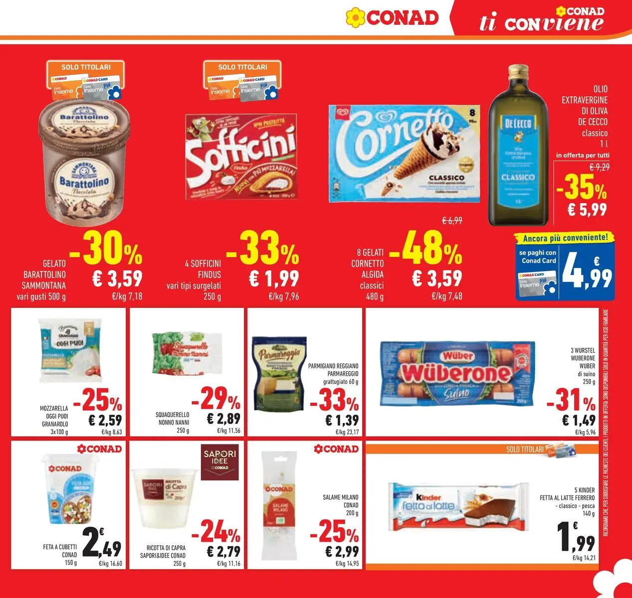Volantino Conad dal 14/07/2026 > Anteprima | Pagina: 21 | Prodotti: Salame, Gelato, Parmigiano reggiano, Parmigiano