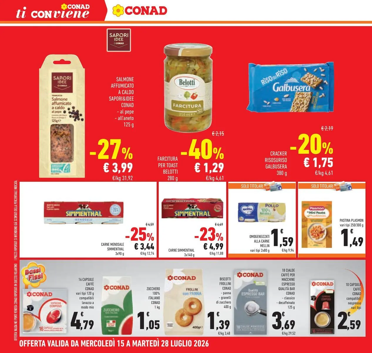 Volantino Conad dal 14/07/2026 > Anteprima | Pagina: 30 | Prodotti: Pasta, Crackers, Lavazza, Frollini
