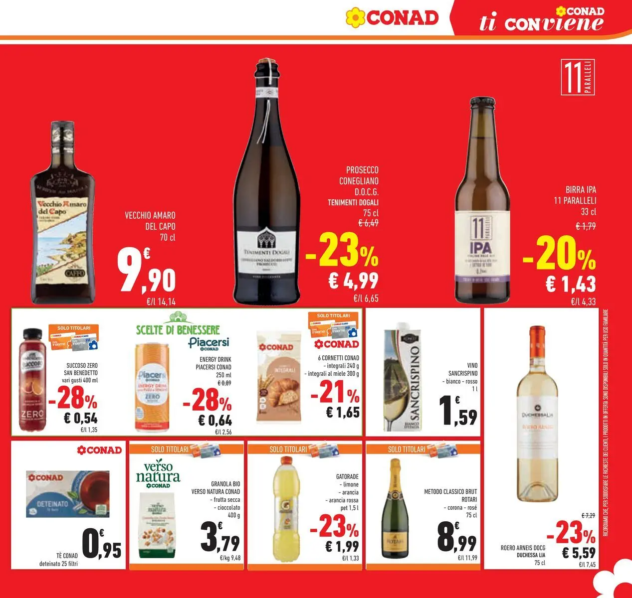 Volantino Conad dal 14/07/2026 > Anteprima | Pagina: 33 | Prodotti: Cioccolato, Prosecco, Frutta, Amaro