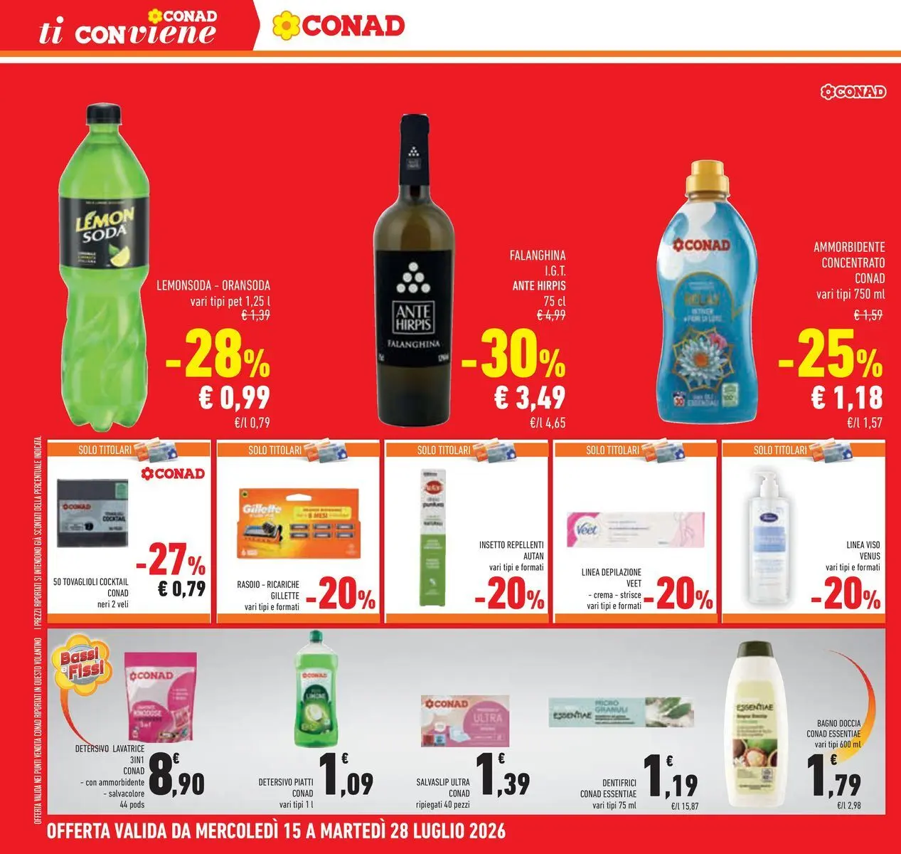 Volantino Conad dal 14/07/2026 > Anteprima | Pagina: 34 | Prodotti: Crema, Rasoio, Ammorbidente, Lavatrice