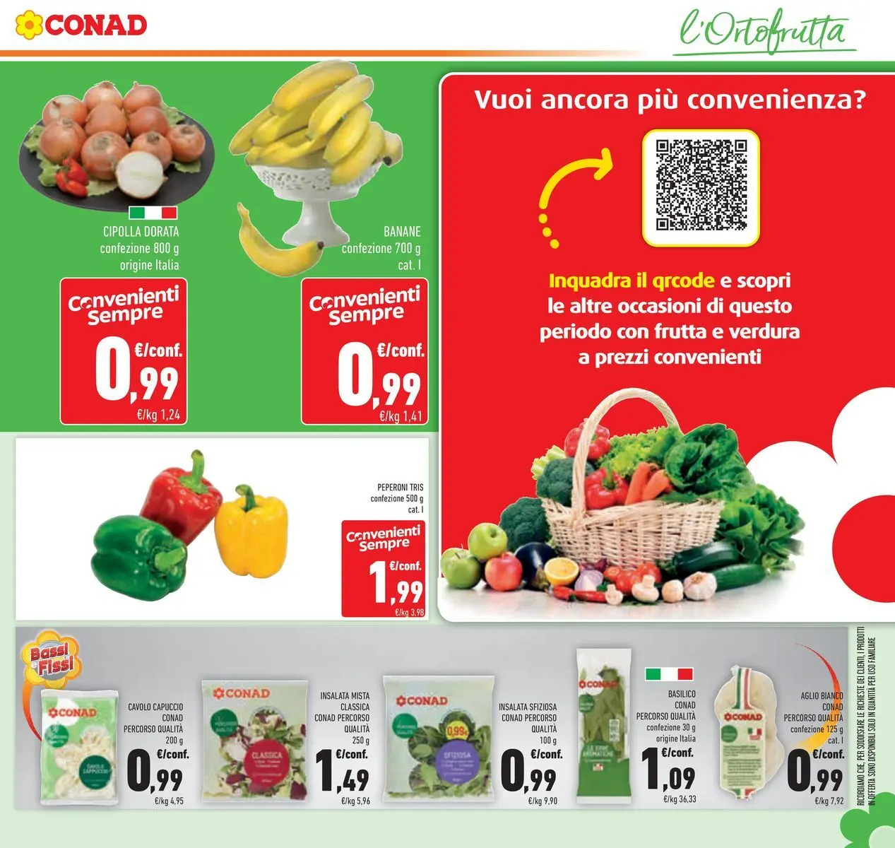 Volantino Conad dal 14/07/2026 > Anteprima | Pagina: 11 | Prodotti: Banane, Frutta, Cavolo, Basilico