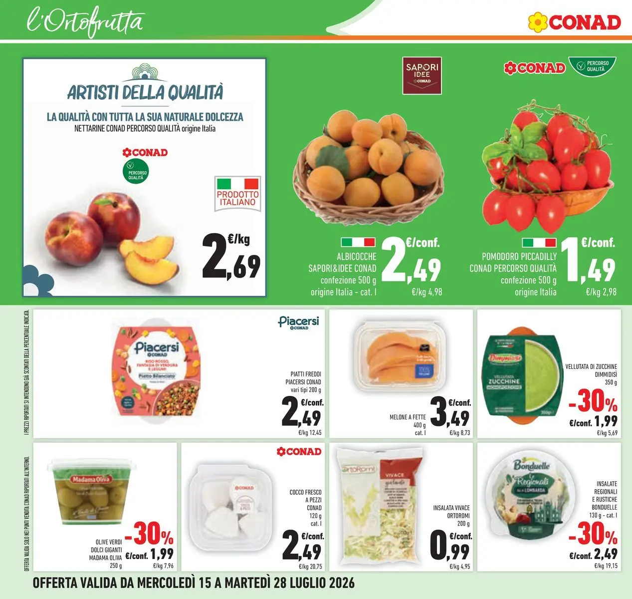 Volantino Conad dal 14/07/2026 > Anteprima | Pagina: 12 | Prodotti: Insalata, Olive, Melone, Albicocche