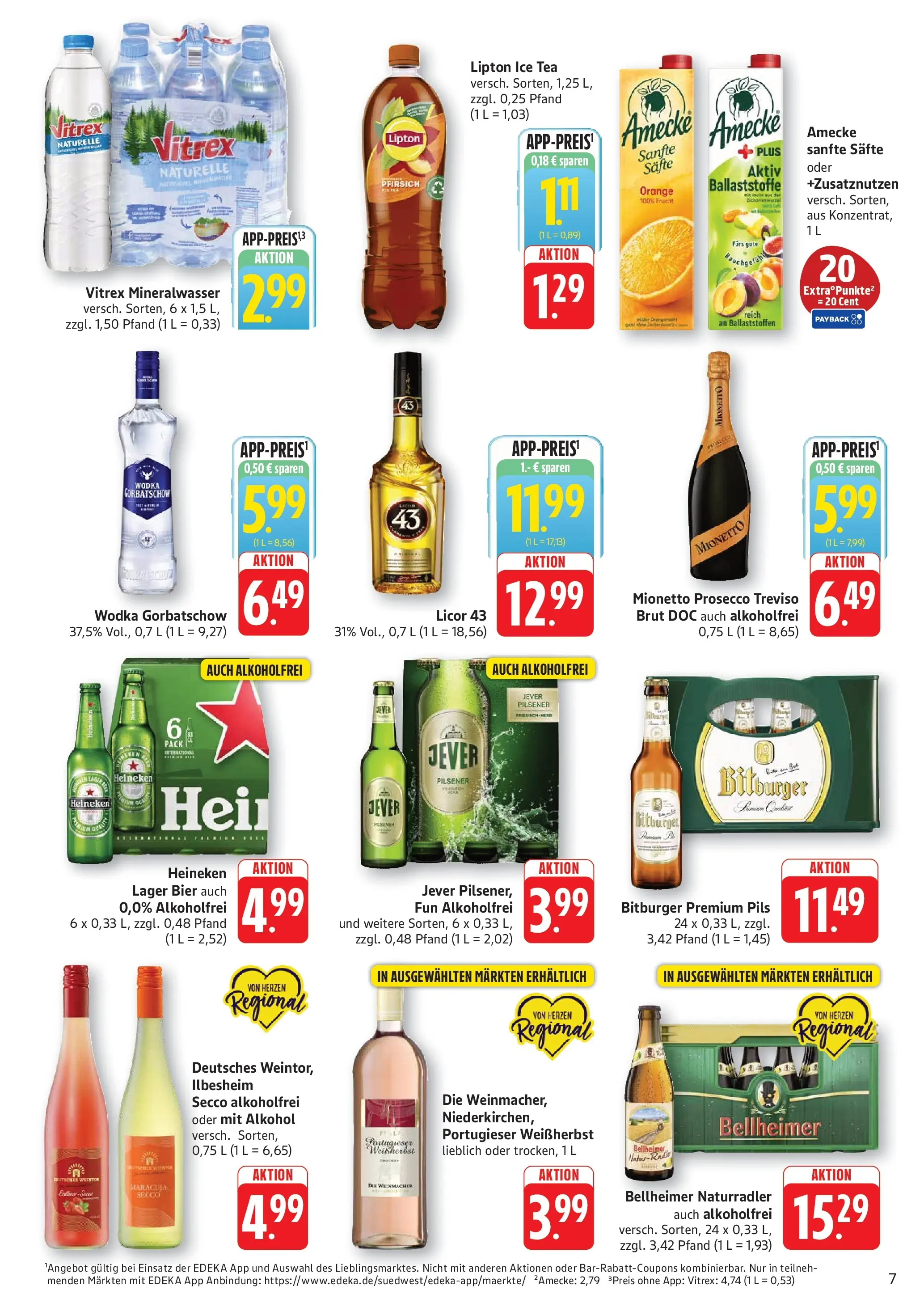 Edeka prospekt Altrip (ab 13.07.2026) » Angebote Online | Seite: 7 | Produkte: Heineken, Prosecco, Pfirsich, Wodka