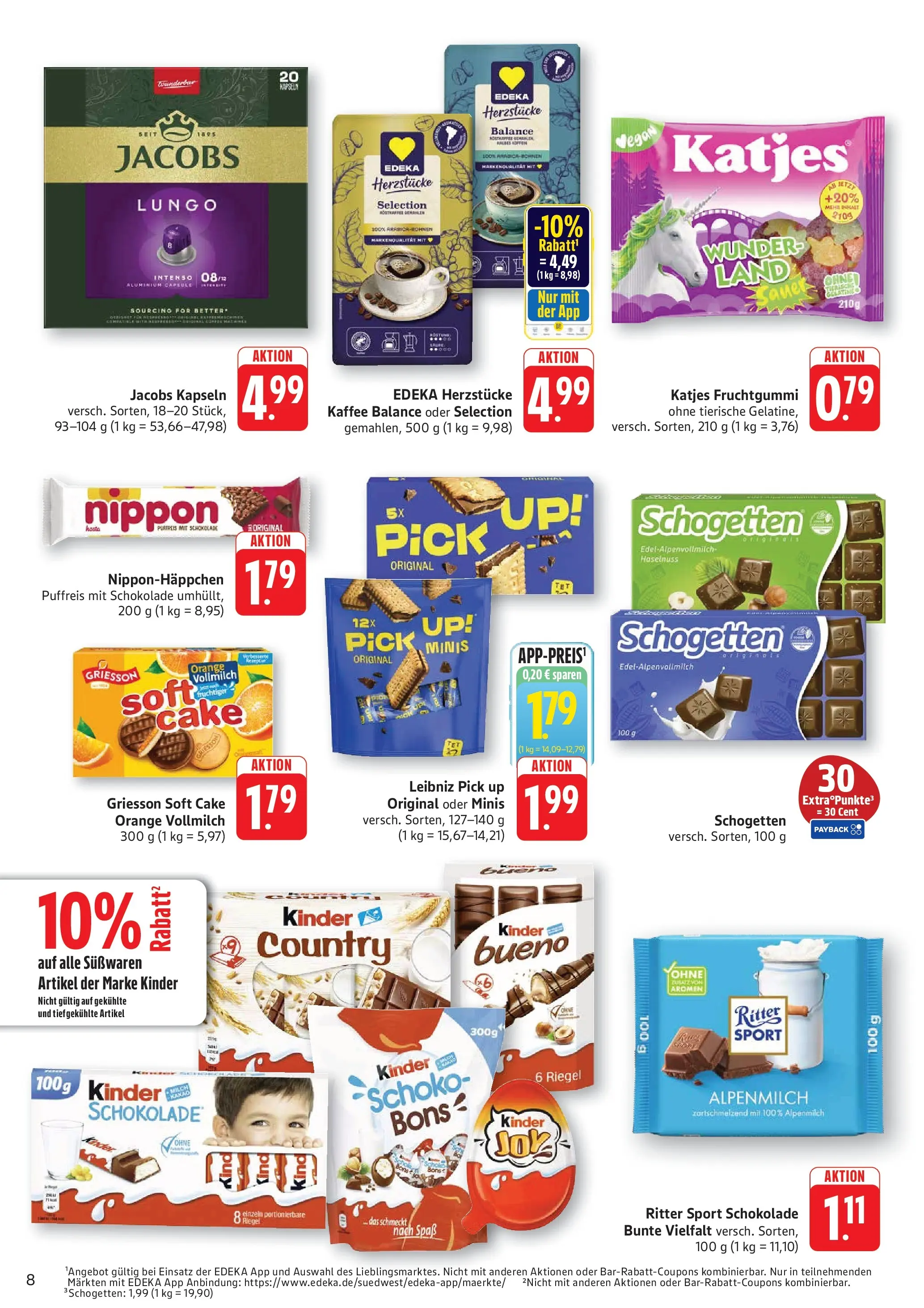 Edeka prospekt Altrip (ab 13.07.2026) » Angebote Online | Seite: 8 | Produkte: Kaffee, Ritter sport, Katjes, Schogetten