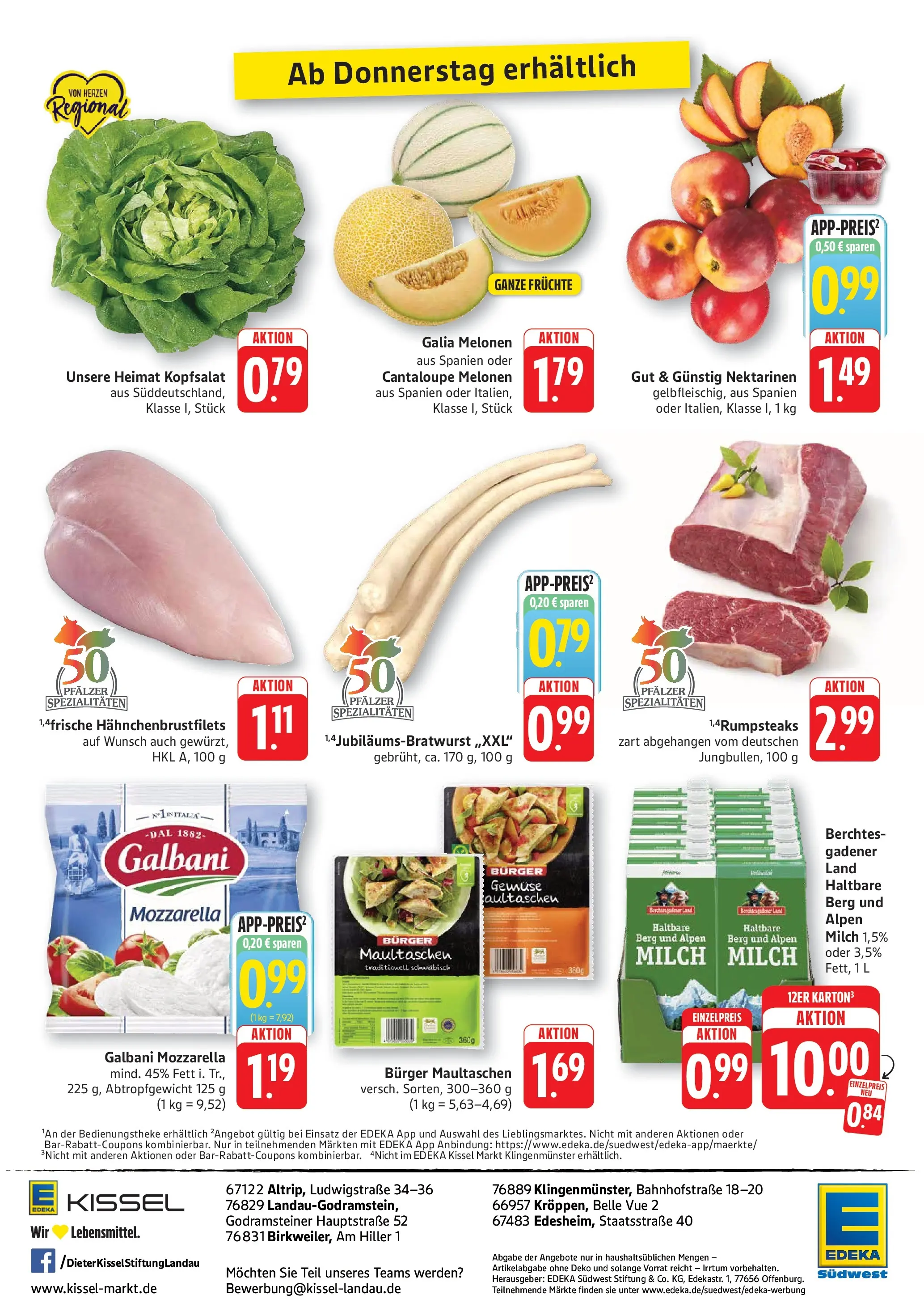 Edeka prospekt Altrip (ab 13.07.2026) » Angebote Online | Seite: 10 | Produkte: Nektarinen, Mozzarella, Burger, Gemüse