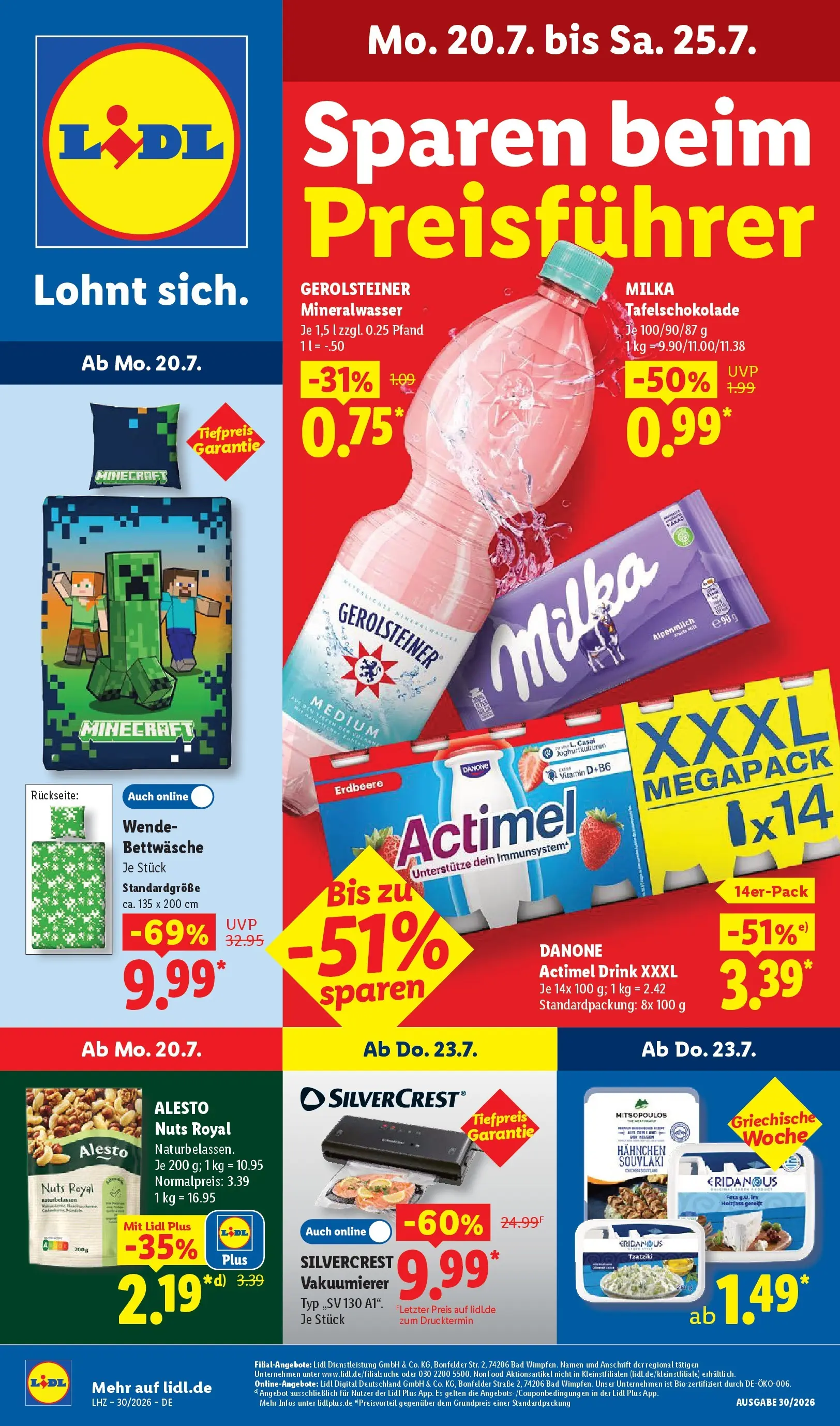 Lidl Prospekt Hof-innenstadt (ab 19.07.2026) ยป Angebote online | Seite: 1 | Produkte: Feta, Vakuumierer, Milka, Mineralwasser Lidl Prospekt Hof-innenstadt (ab 19.07.2026) zum Blรคttern ยป Angebote | Seite: 1 | Produkte: Feta, Vakuumierer, Milka, Mineralwasser