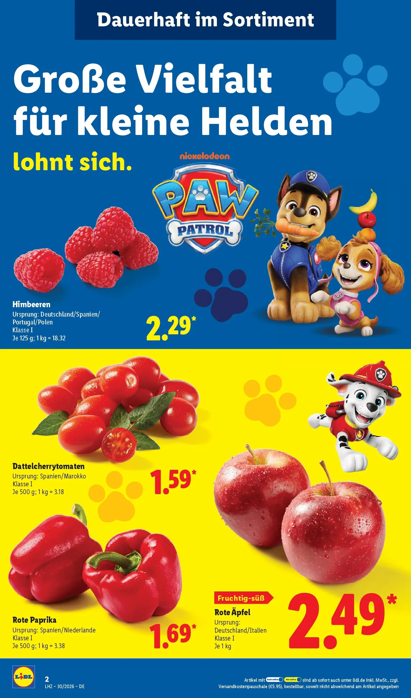 Lidl Prospekt Hof-innenstadt (ab 19.07.2026) ยป Angebote online | Seite: 2 | Produkte: Himbeeren, รpfel, Paprika Lidl Prospekt Hof-innenstadt (ab 19.07.2026) zum Blรคttern ยป Angebote | Seite: 2 | Produkte: Himbeeren, รpfel, Paprika