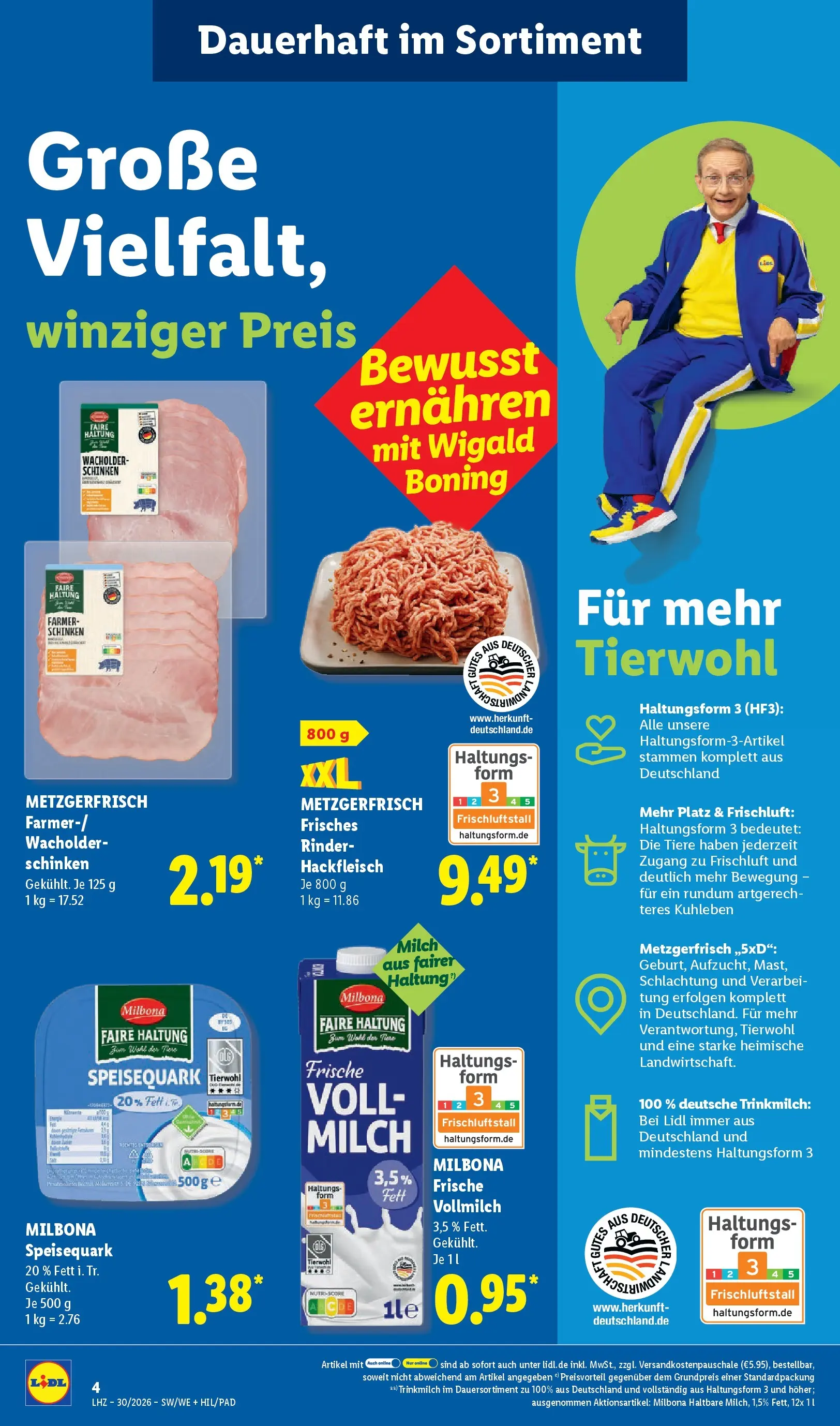 Lidl Prospekt Villingen-schwenningen (ab 19.07.2026) zum Blättern » Angebote | Seite: 10 | Produkte: Milch, Schinken, Speisequark, Hackfleisch