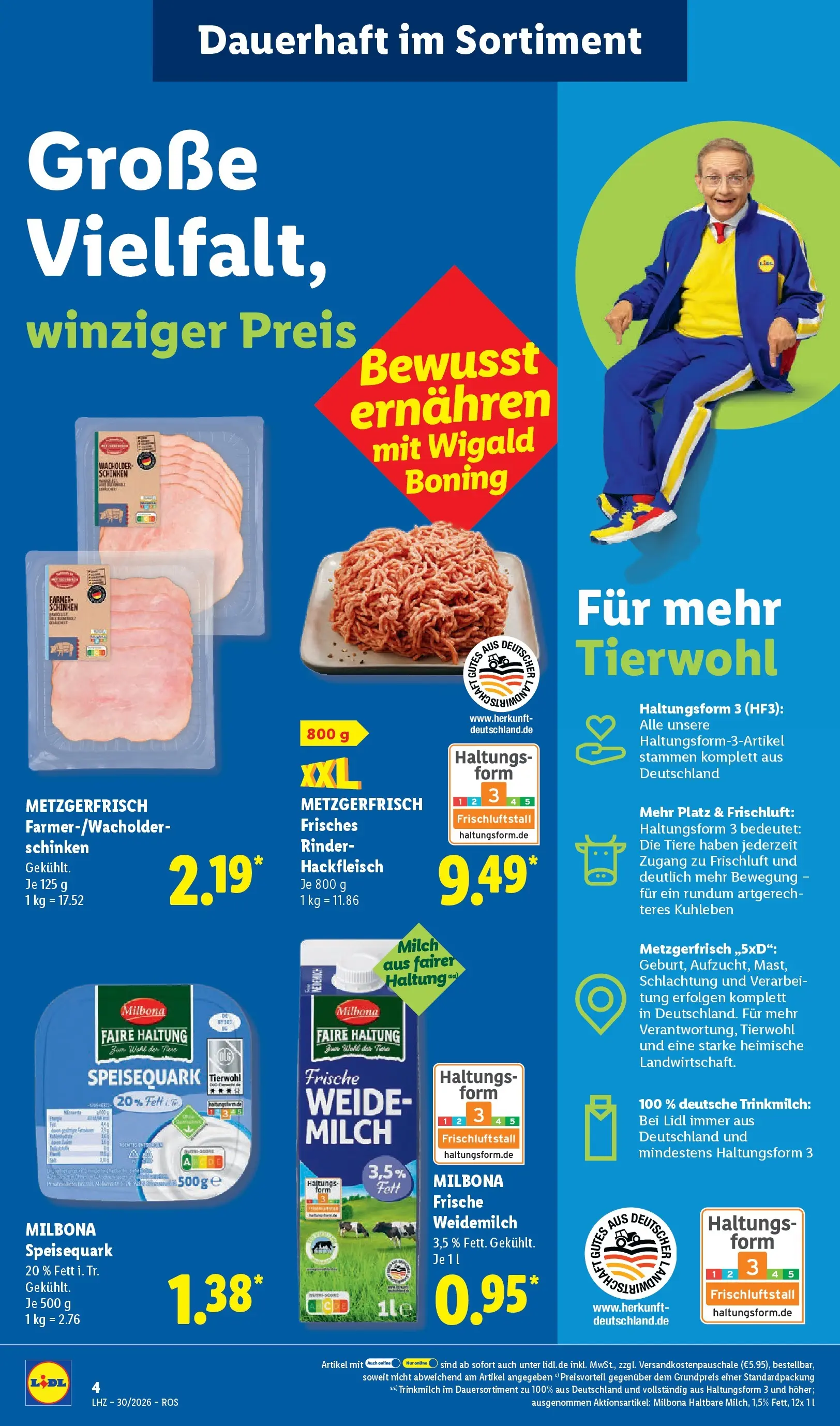 Lidl Prospekt Malchow (ab 20.07.2026) zum Blättern » Angebote | Seite: 10 | Produkte: Milch, Schinken, Speisequark, Hackfleisch
