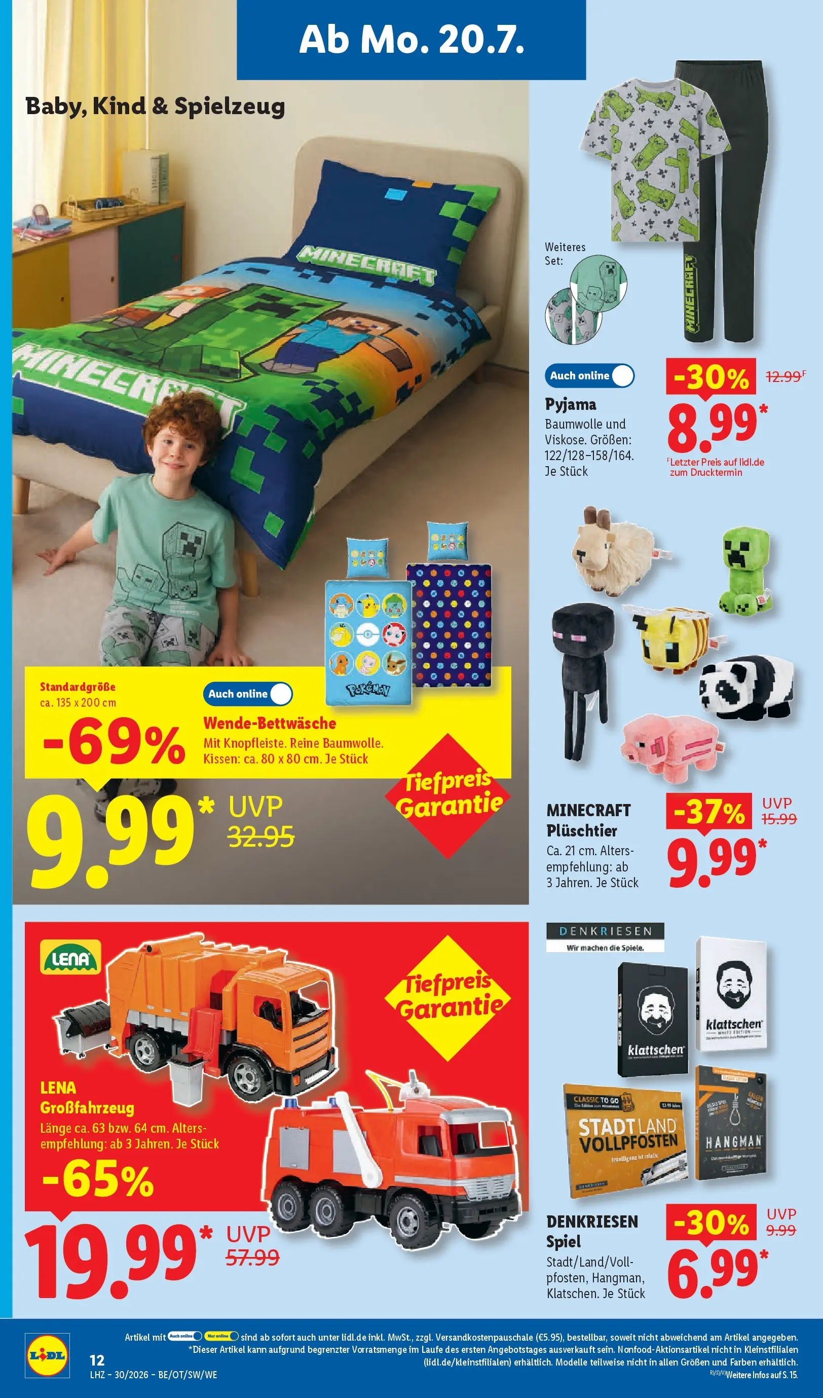 Lidl Prospekt Villingen-schwenningen (ab 19.07.2026) zum Blättern » Angebote | Seite: 32 | Produkte: Spiel, Kissen, Pyjama