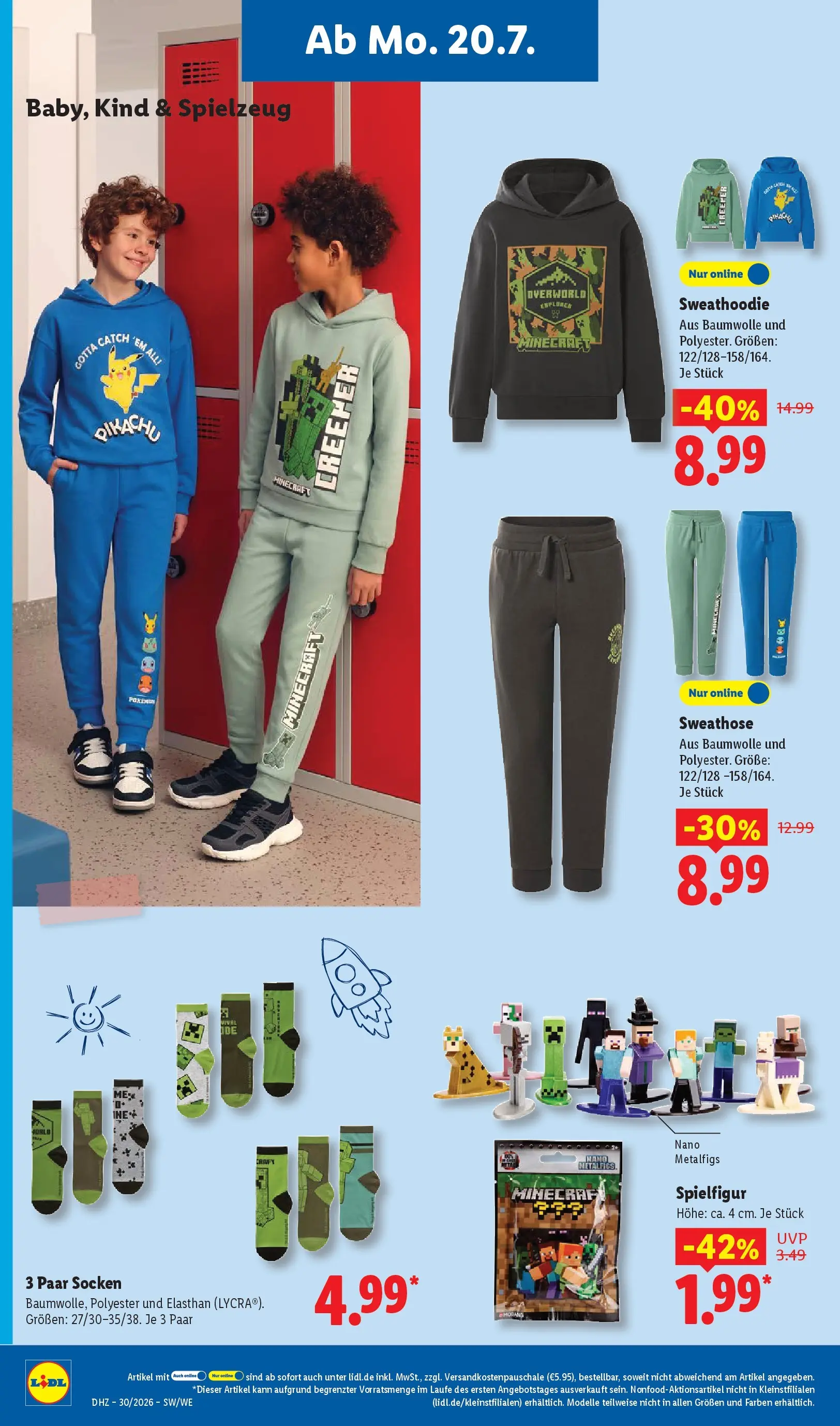 Lidl Prospekt Villingen-schwenningen (ab 19.07.2026) zum Blättern » Angebote | Seite: 34 | Produkte: Sweathose, Hoodie, Socken
