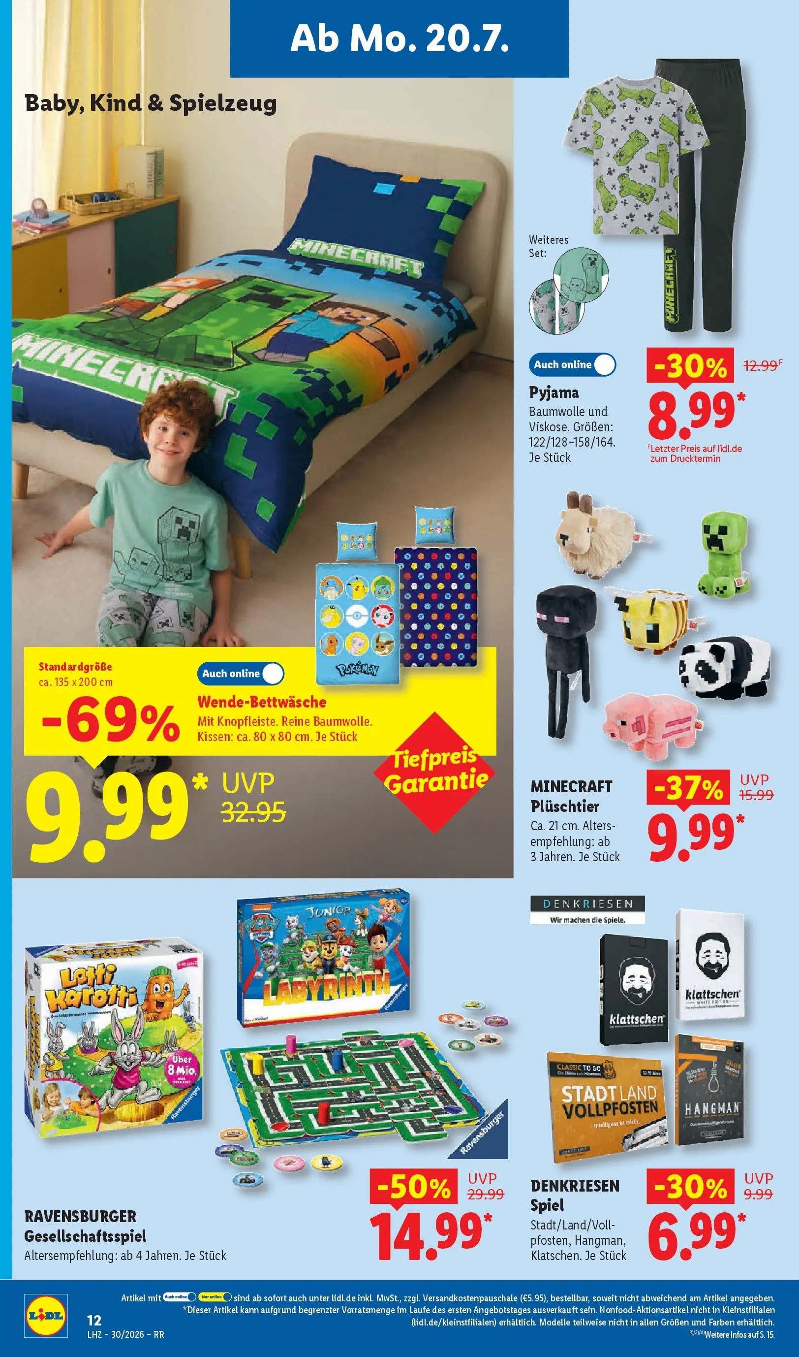 Lidl Prospekt Hagen (ab 19.07.2026) zum Blättern » Angebote | Seite: 32 | Produkte: Spiel, Kissen, Pyjama