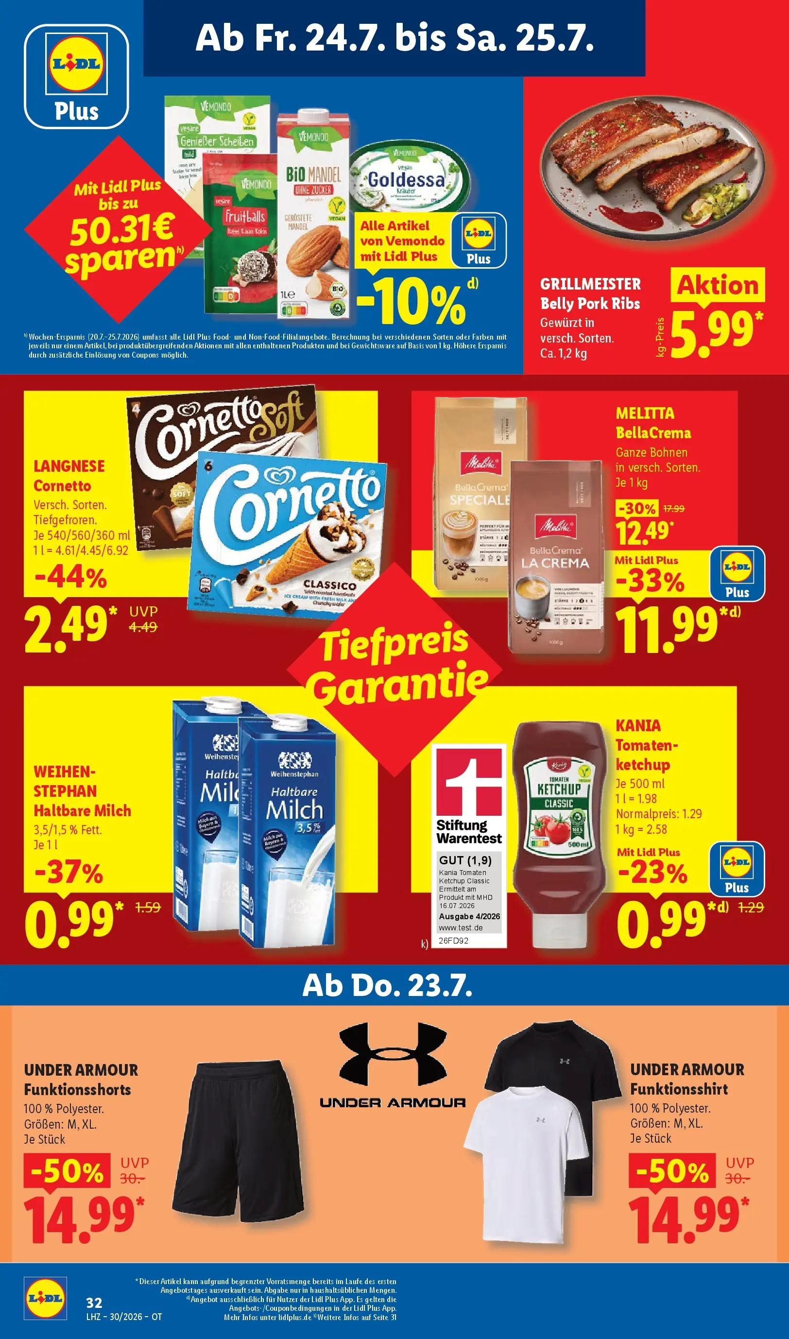 Lidl Prospekt Senftenberg (ab 19.07.2026) zum Blättern » Angebote | Seite: 68 | Produkte: Langnese, Milch, Haltbare milch, Zucker