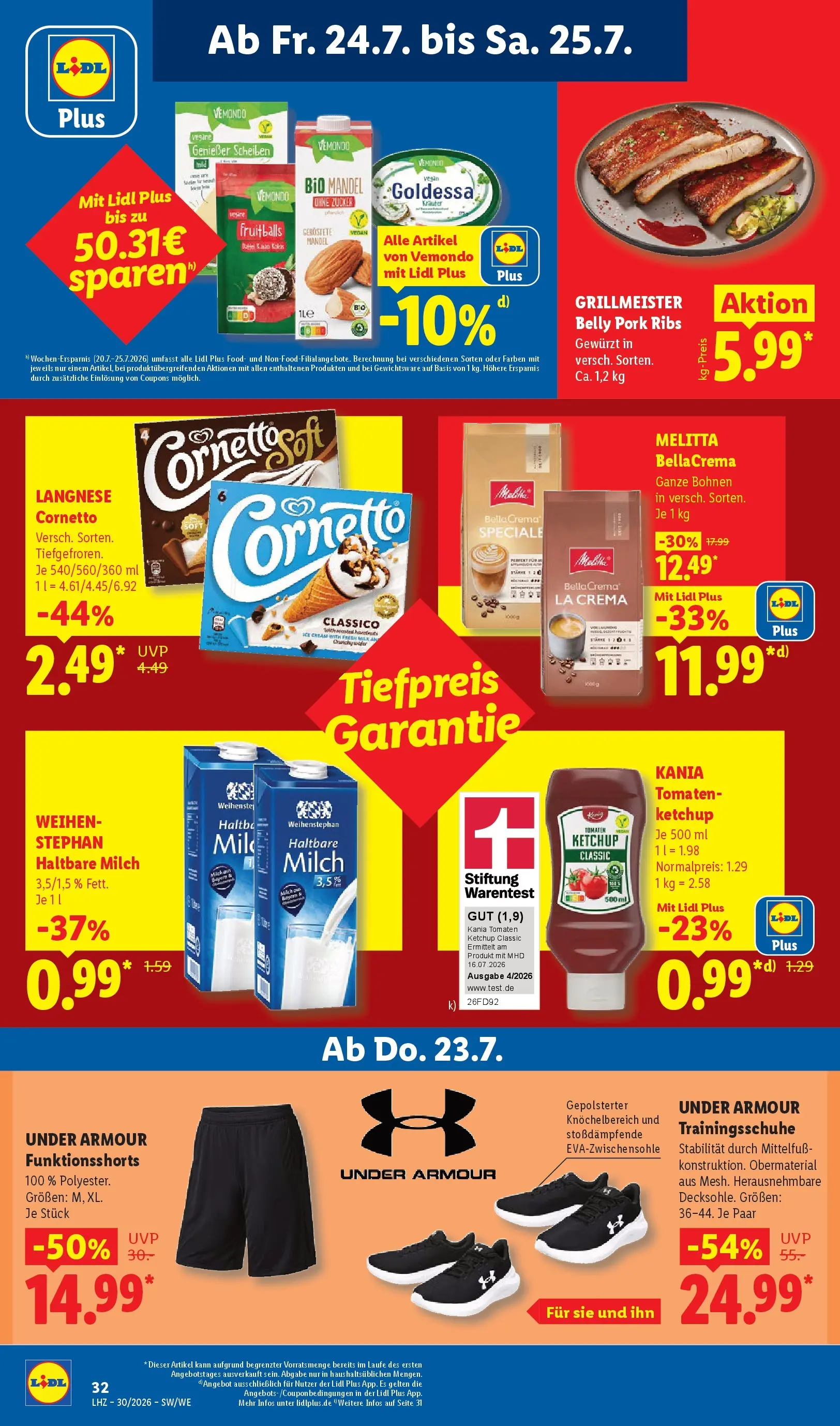 Lidl Prospekt Villingen-schwenningen (ab 19.07.2026) zum Blättern » Angebote | Seite: 68 | Produkte: Langnese, Haltbare milch, Tomaten, Zucker