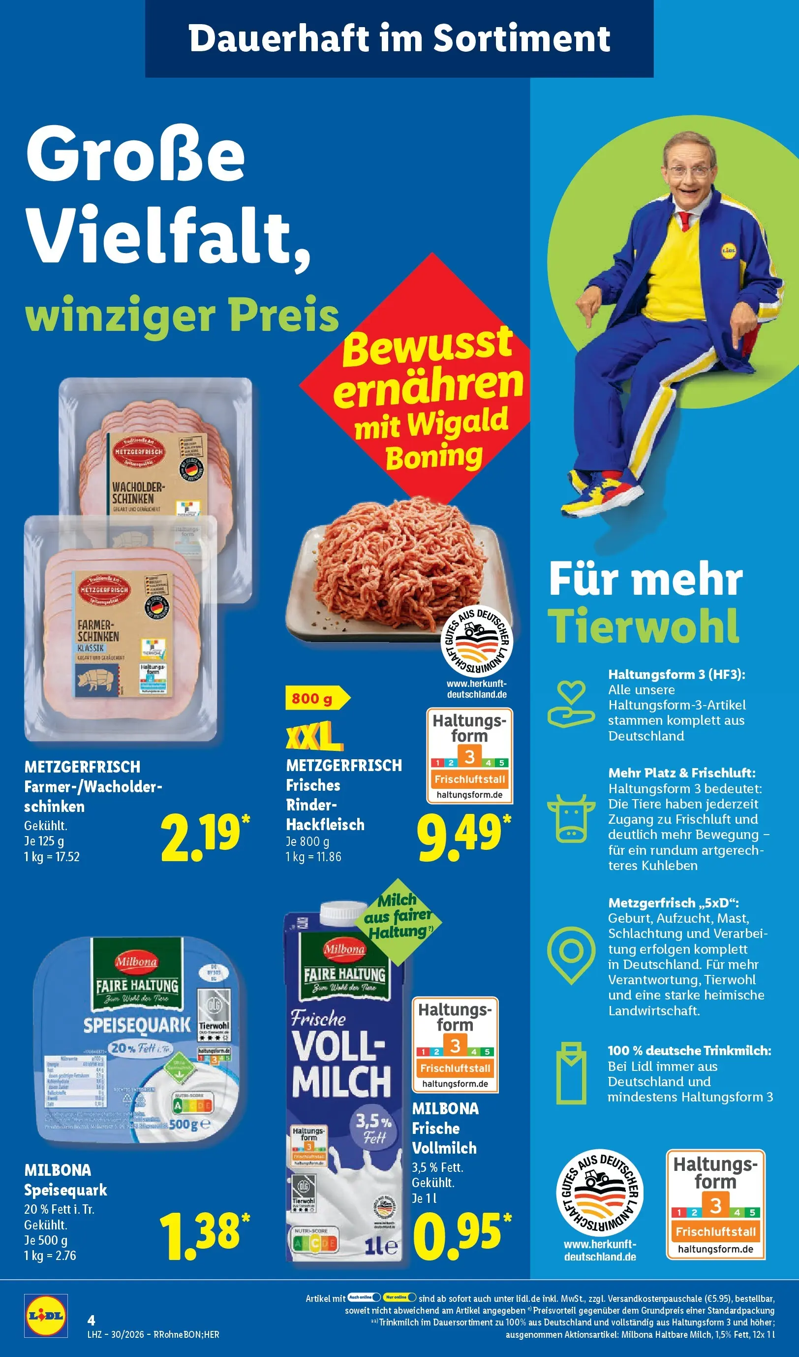 Lidl Prospekt Düsseldorf (ab 20.07.2026) zum Blättern » Angebote | Seite: 10 | Produkte: Milch, Schinken, Speisequark, Hackfleisch