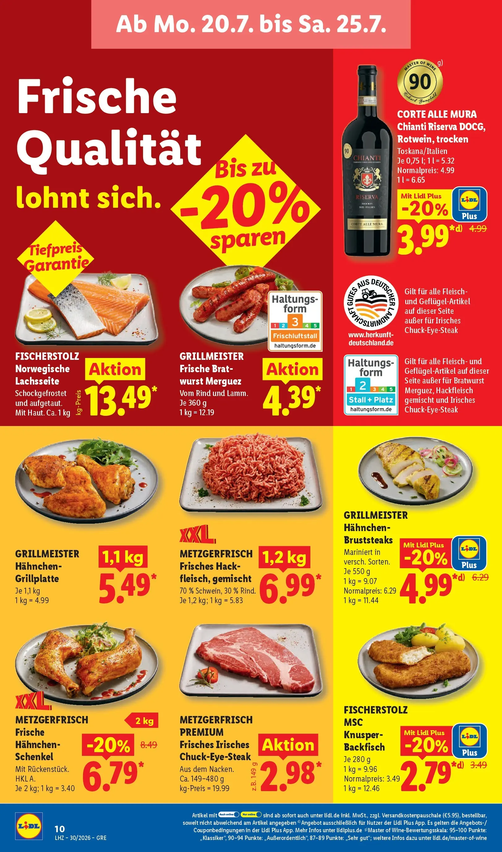 Lidl Prospekt Düsseldorf (ab 20.07.2026) zum Blättern » Angebote | Seite: 20 | Produkte: Grill, Bratwurst, Fleisch, Hackfleisch