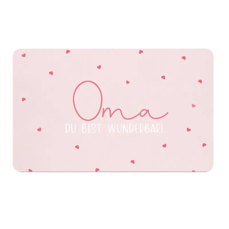 Schneidebrett Oma in Rosa/Wei&szlig;