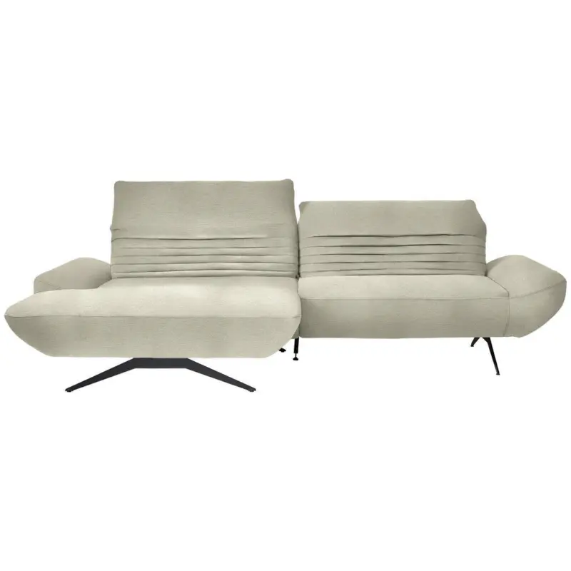 Ecksofa in Chenille Beige 170-195/280 cm