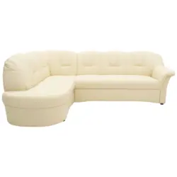 Eckschlafsofa in Lederlook Beige