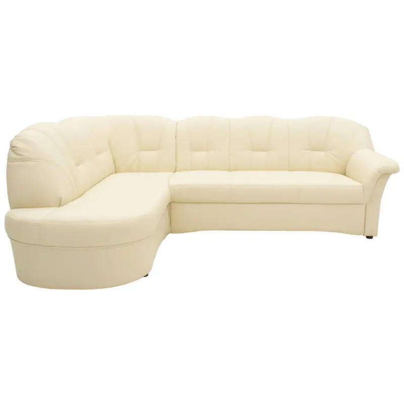 Eckschlafsofa in Lederlook Beige