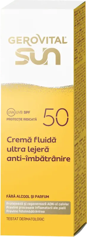 Cremă de față cu protecție solară anti-&icirc;mbătr&acirc;nire SPF50