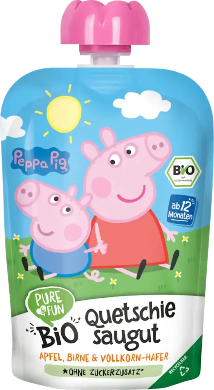 Piure de fructe pentru copii 12+ ECO roz