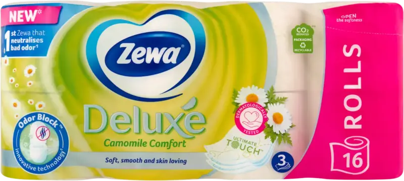 H&acirc;rtie igienică Albă cu Mușețel Deluxe 3 straturi