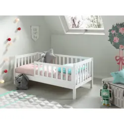 Kinder-/Juniorbett 70/140 cm in Wei&szlig;