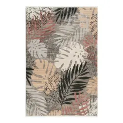 Webteppich 200/290 cm Florence Grau, Rot, Beige