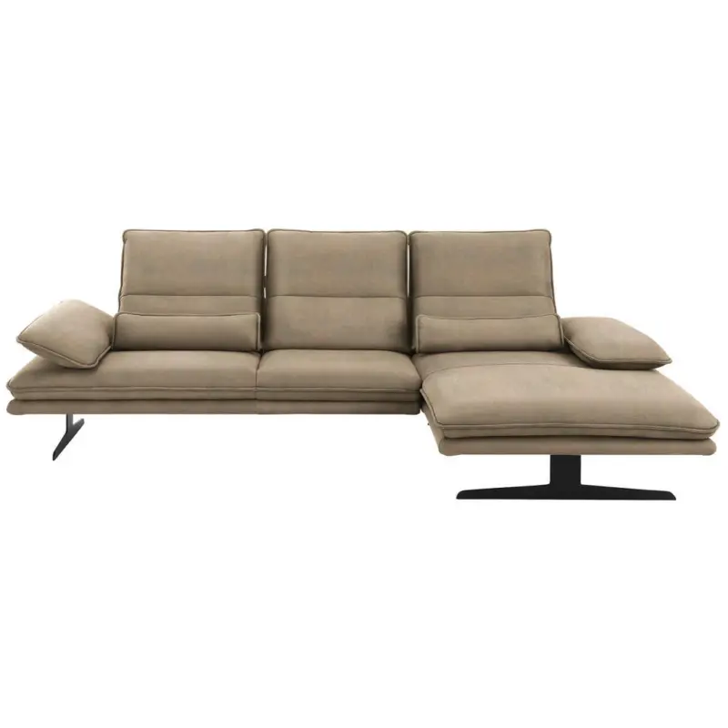 Ecksofa in Mikrofaser Taupe 291/164 cm