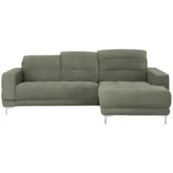 Ecksofa in Webstoff Gr&uuml;n 260/187 cm