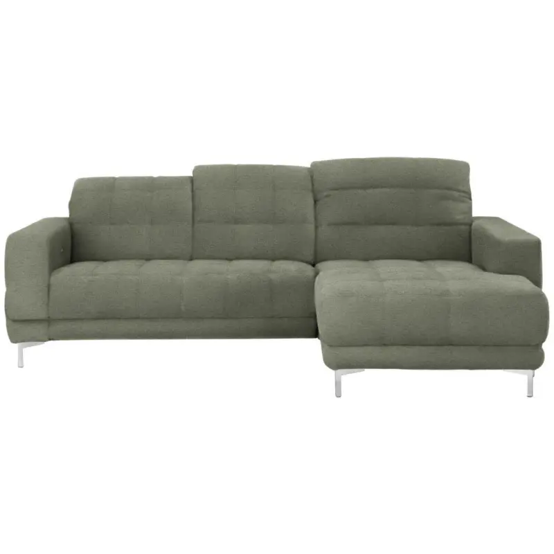 Ecksofa in Webstoff Gr&uuml;n 260/187 cm