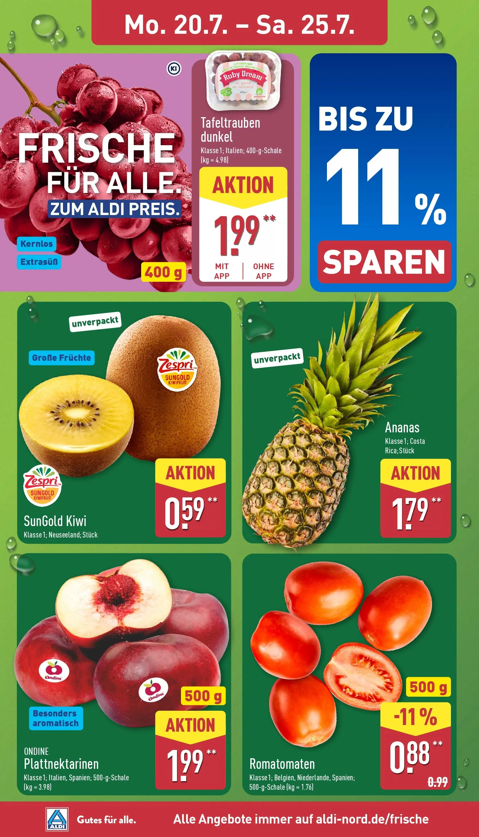 Aldi - ALDI Nord: Wochenangebote (ab 20.07.2026) » Angebote Online | Seite: 2 | Produkte: Ananas, Kiwi
