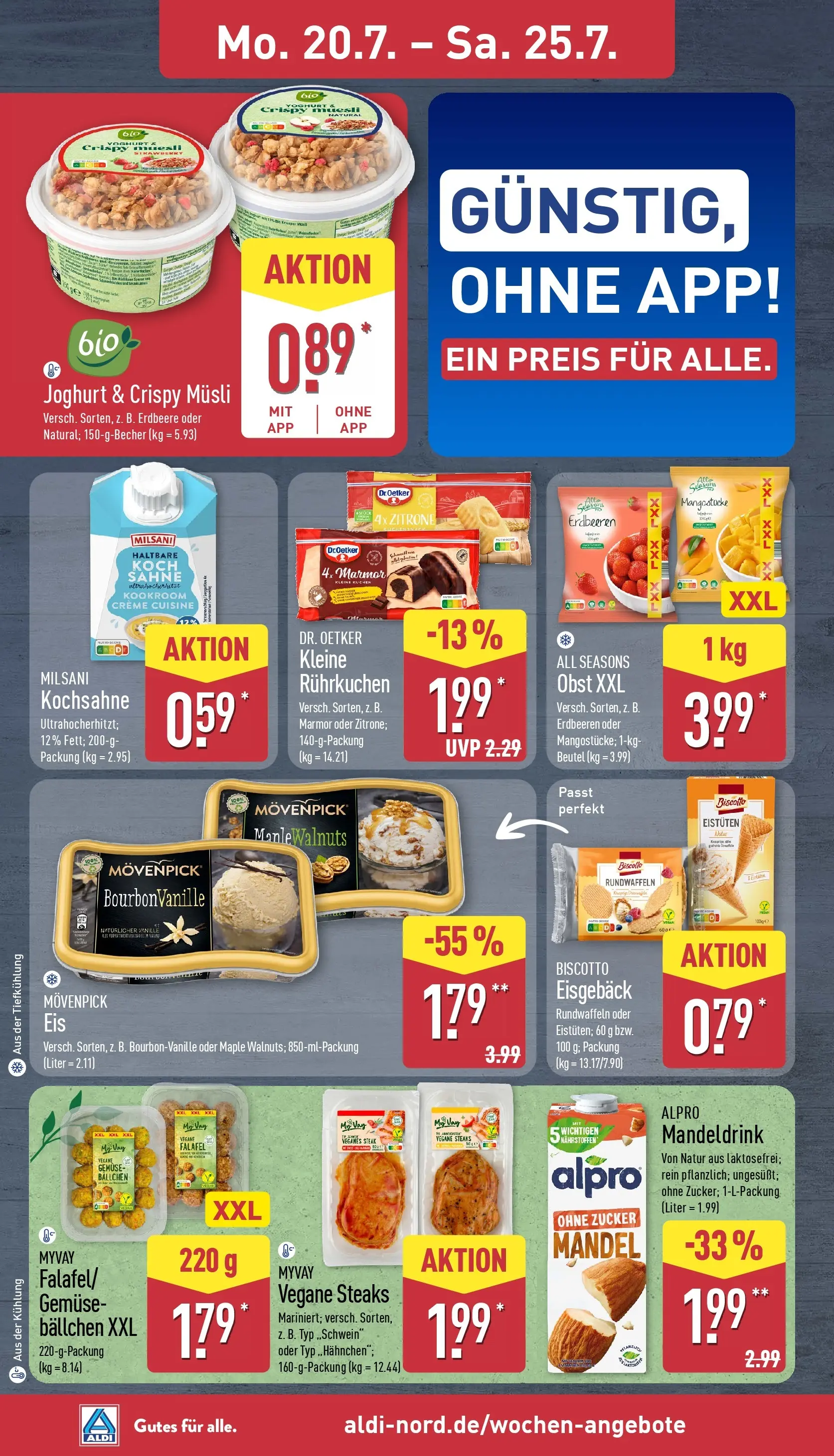 Aldi - ALDI Nord: Wochenangebote (ab 20.07.2026) » Angebote Online | Seite: 6 | Produkte: Musli, Creme, Alpro, Erdbeeren