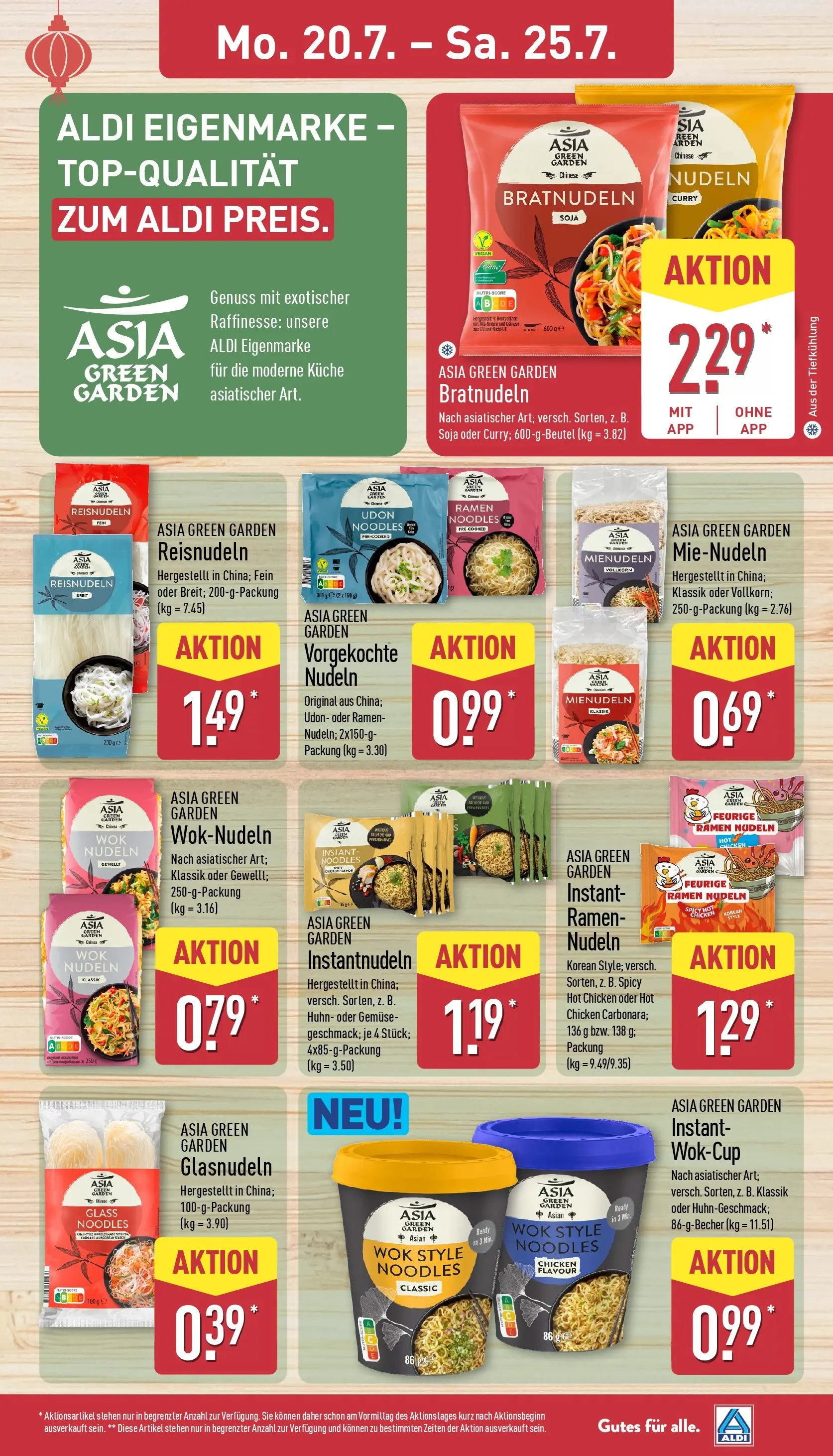 Aldi - ALDI Nord: Wochenangebote (ab 20.07.2026) » Angebote Online | Seite: 9 | Produkte: Küche, Gemüse, Nudeln, Wok