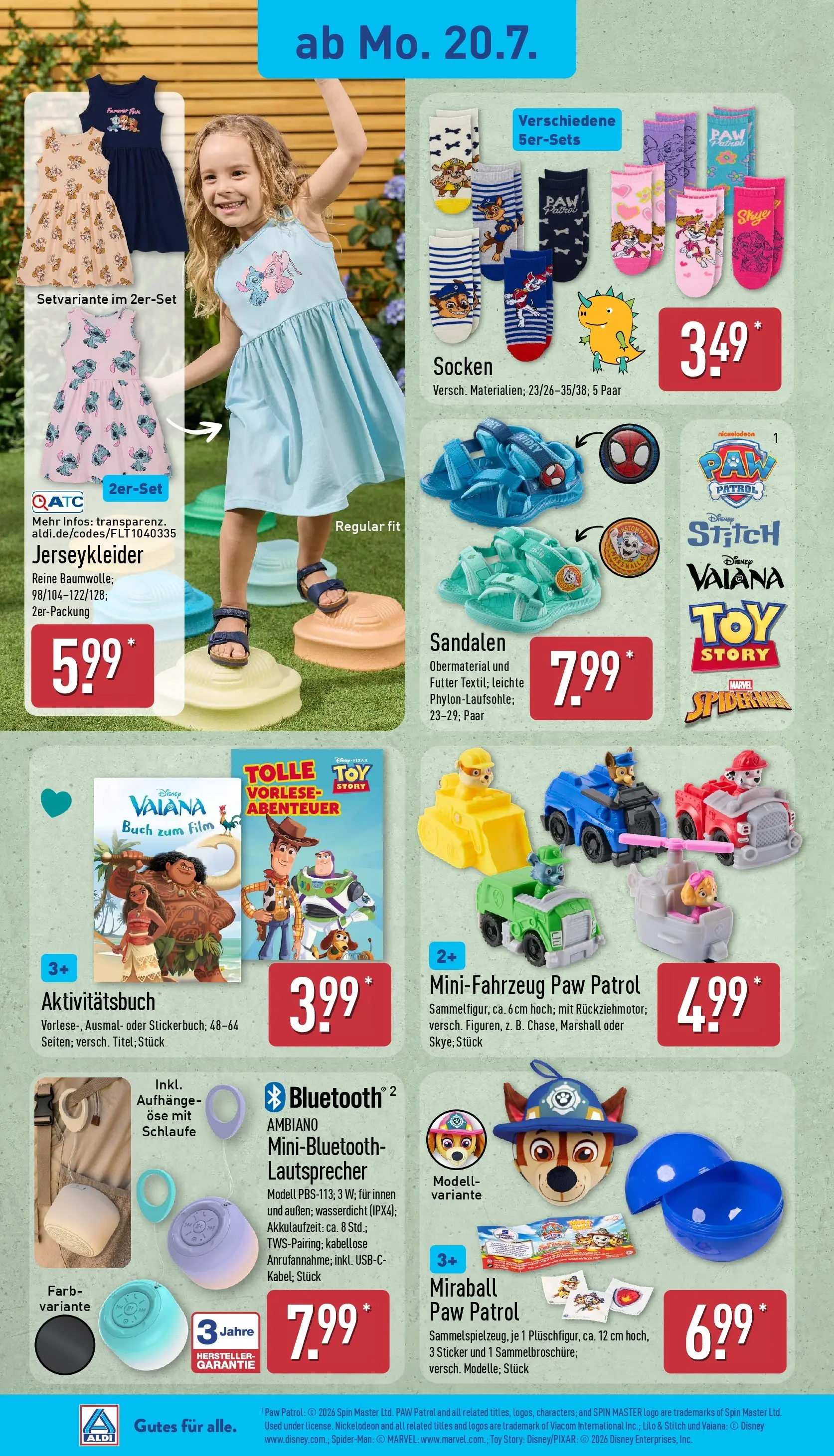Aldi - ALDI Nord: Wochenangebote (ab 20.07.2026) » Angebote Online | Seite: 16 | Produkte: Lautsprecher, Socken, Sandalen