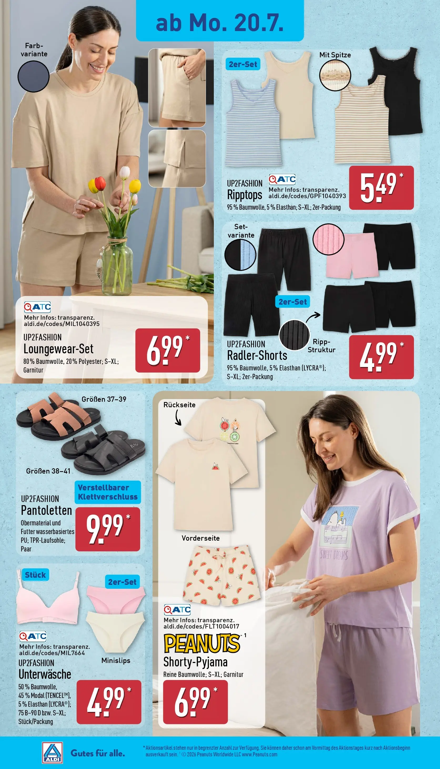 Aldi - ALDI Nord: Wochenangebote (ab 20.07.2026) » Angebote Online | Seite: 18 | Produkte: Up2fashion, Unterwäsche