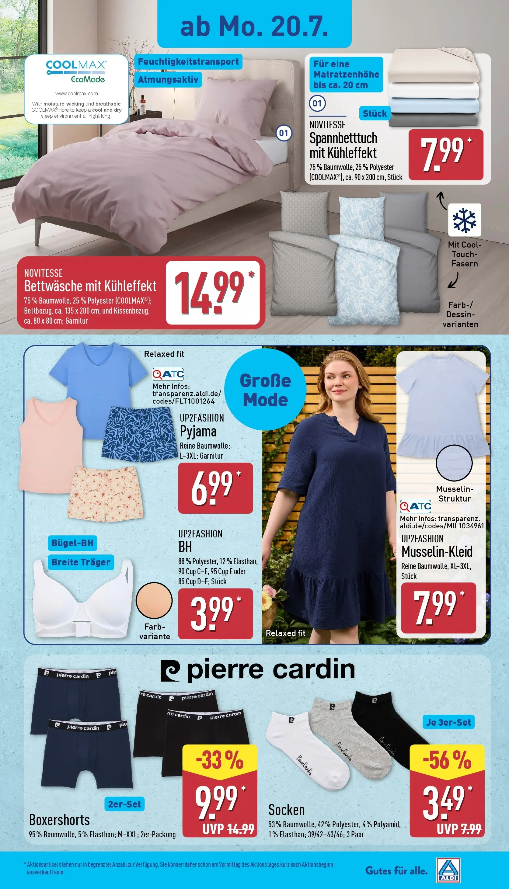 Aldi - ALDI Nord: Wochenangebote (ab 20.07.2026) » Angebote Online | Seite: 19 | Produkte: BH, Socken, Pyjama, Boxer