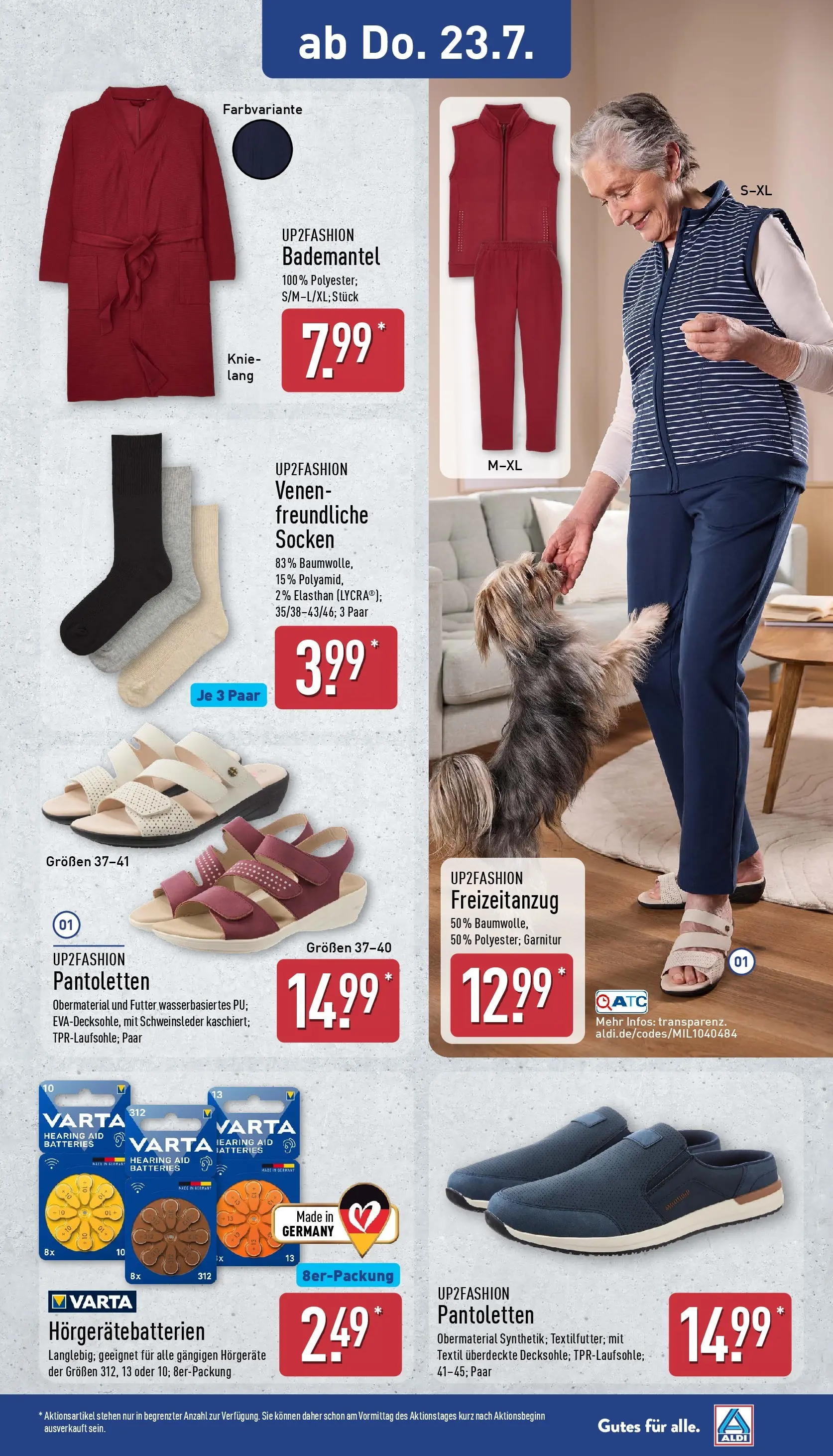 Aldi - ALDI Nord: Wochenangebote (ab 20.07.2026) » Angebote Online | Seite: 23 | Produkte: Up2fashion, Socken, Bademantel