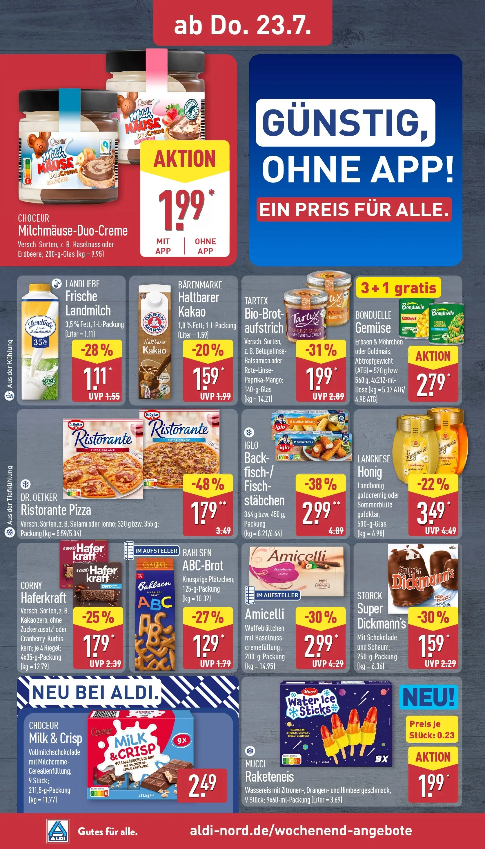 Aldi - ALDI Nord: Wochenangebote (ab 20.07.2026) » Angebote Online | Seite: 30 | Produkte: Iglo, Paprika, Salami, Erbsen