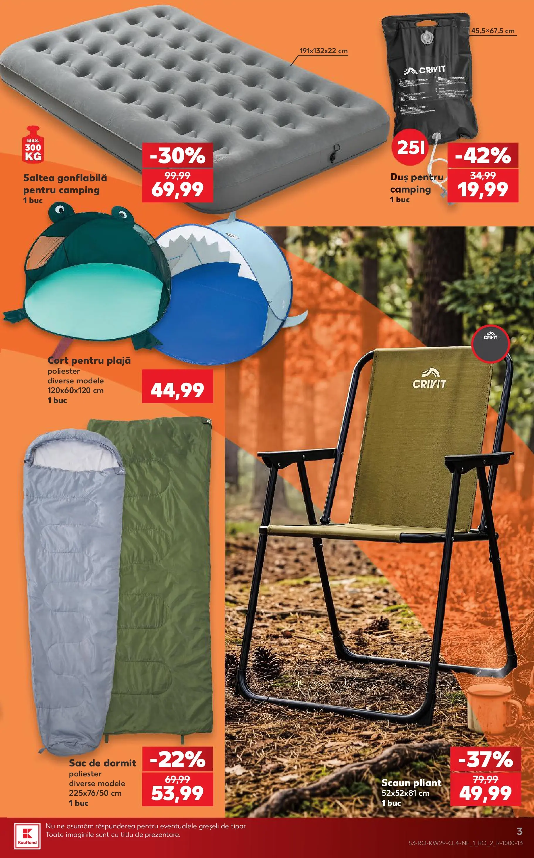 Kaufland Carei 14.07.2026 - Revista si Oferta | Pagină: 3 | Produse: Saltea, Scaun, Duș, Saltea gonflabilă