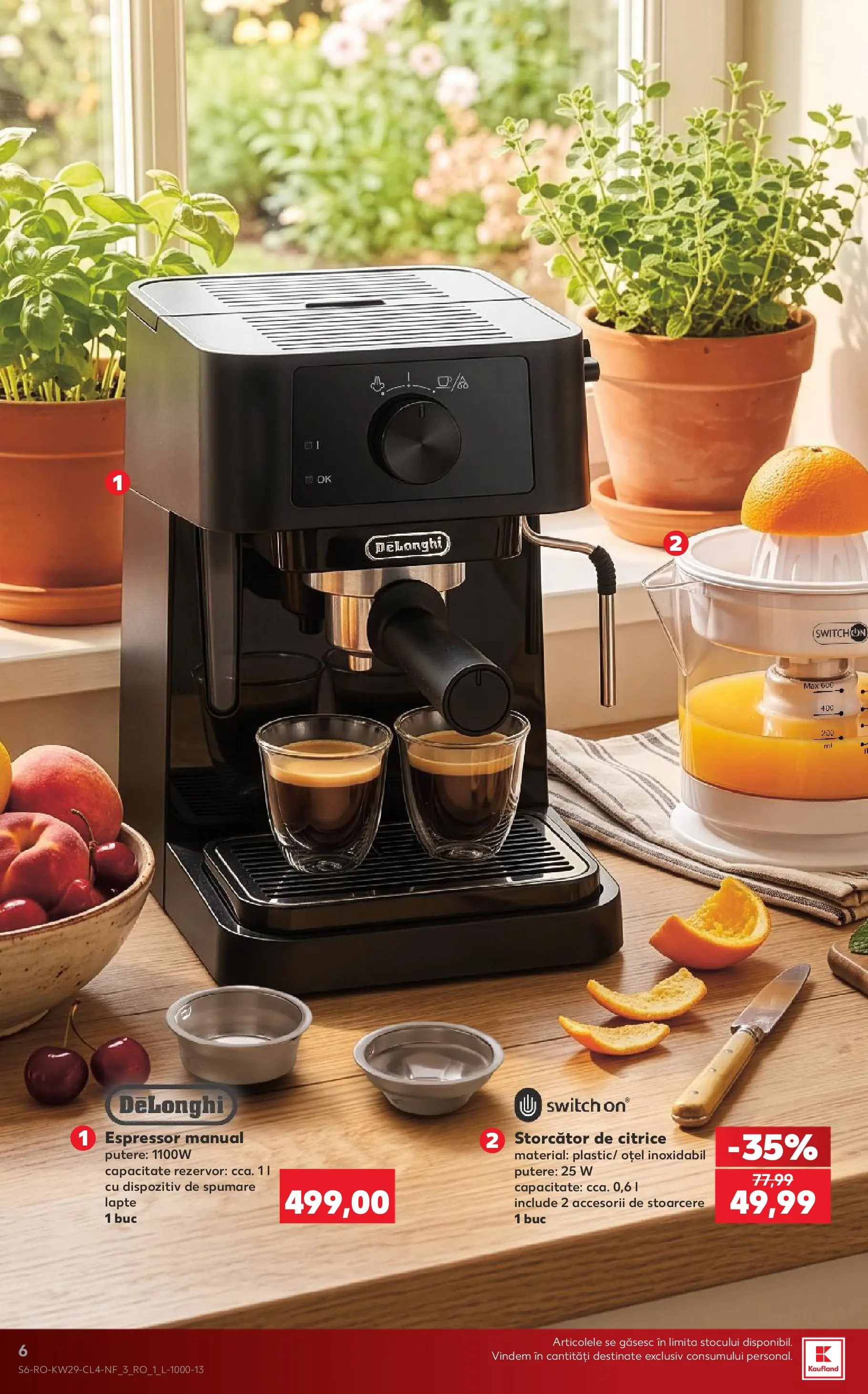 Kaufland Carei 14.07.2026 - Revista si Oferta | Pagină: 6 | Produse: Espressor, Storcător, Lapte
