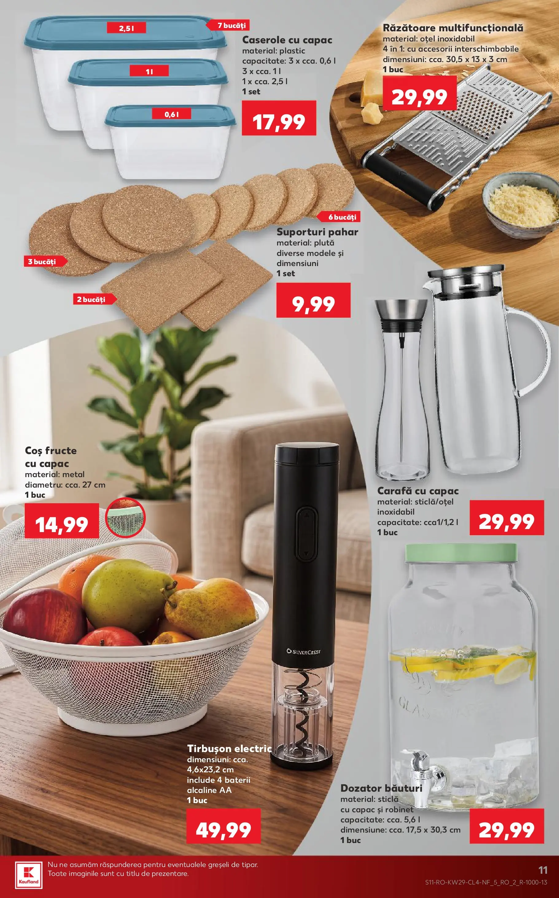 Kaufland Carei 14.07.2026 - Revista si Oferta | Pagină: 11 | Produse: Caserole, Răzătoare, Coș, Baterii