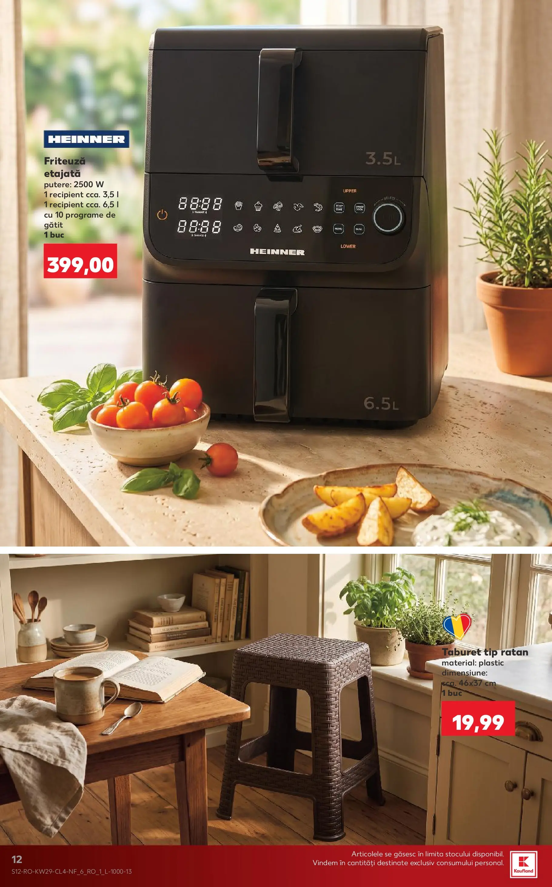 Kaufland Carei 14.07.2026 - Revista si Oferta | Pagină: 12 | Produse: Friteuză, Taburet, Shake