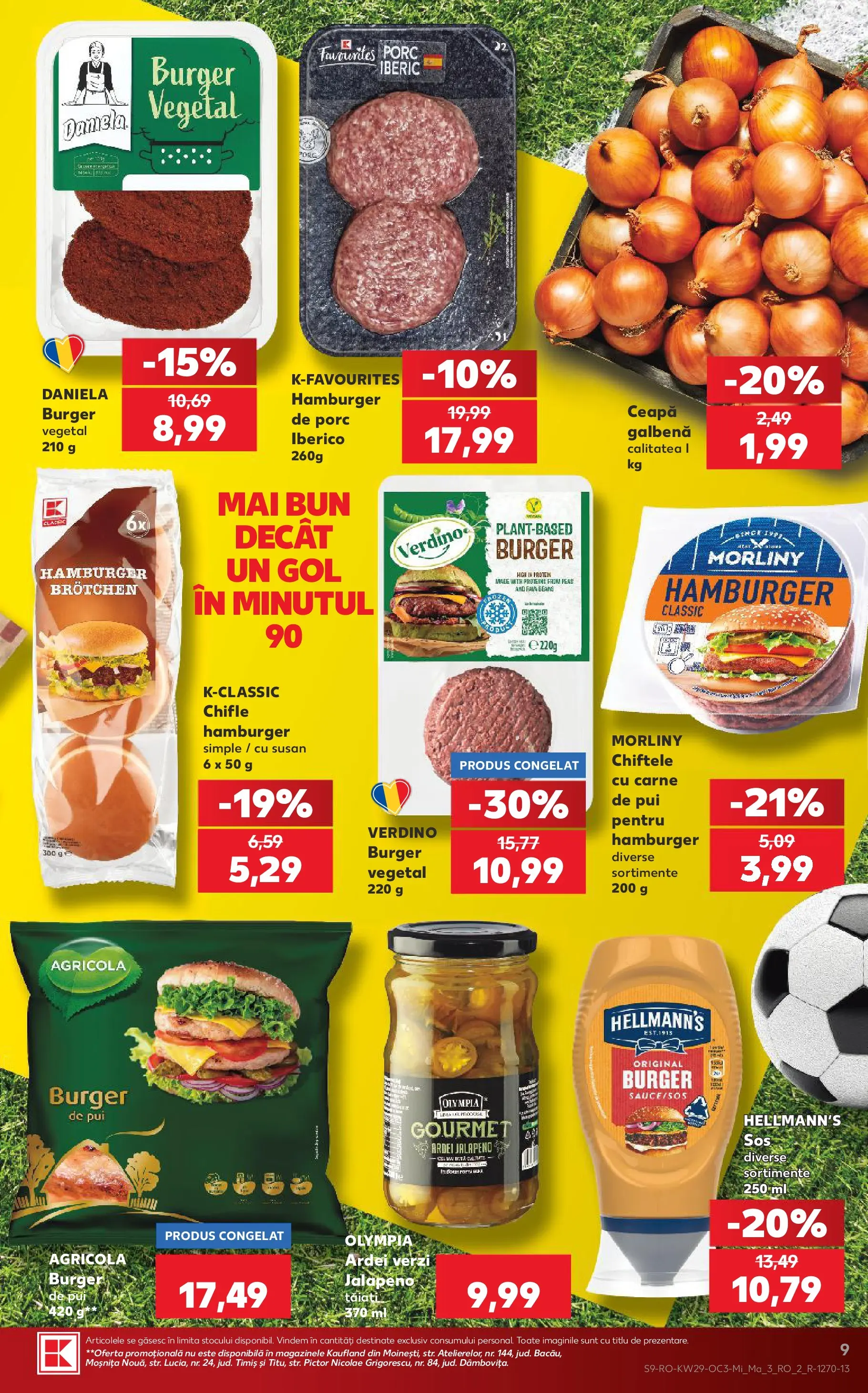 Kaufland Miercurea Ciuc 15.07.2026 - Revista si Oferta | Pagină: 9 | Produse: Hacıyatmaz Kedi Oyuncağı, Ardei, Burger, Chiftele