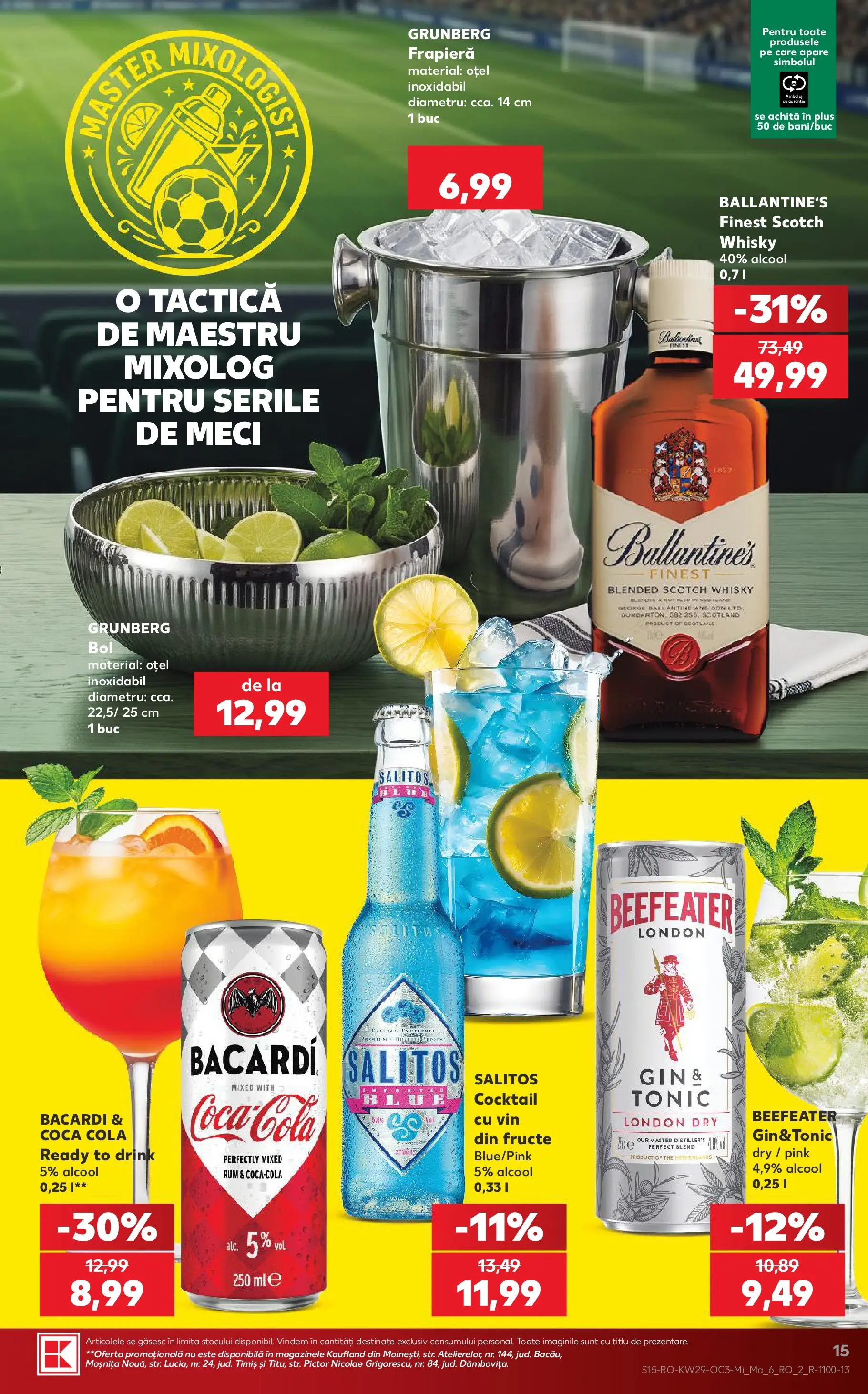 Kaufland Baia Mare 15.07.2026 - Revista si Oferta | Pagină: 15 | Produse: Vin, Cocktail, Gin, Fructe